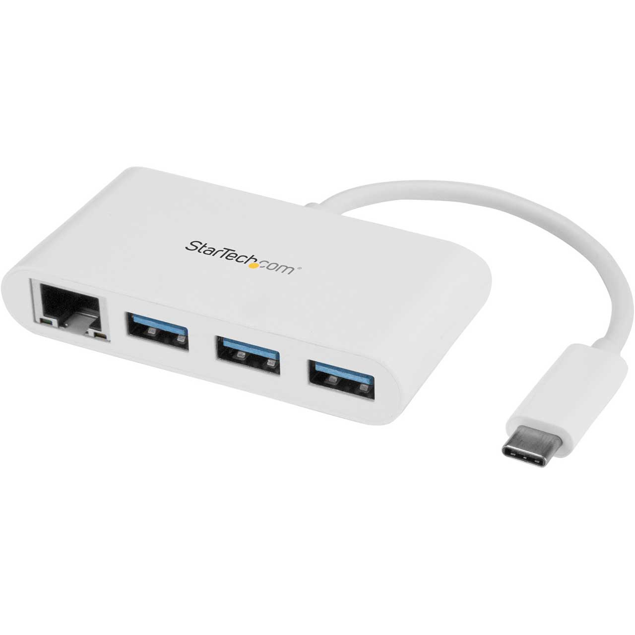 Startech 3 Port USB C Hub w/ Gigabit Ethernet – USB Type C to 3 x USB-A – Multi Port USB 3.0 Hub for MacBook Pro (HB30C3A1GEA) - Hub - 3 x SuperSpeed USB 3.0 + 1 x 10/100/1000