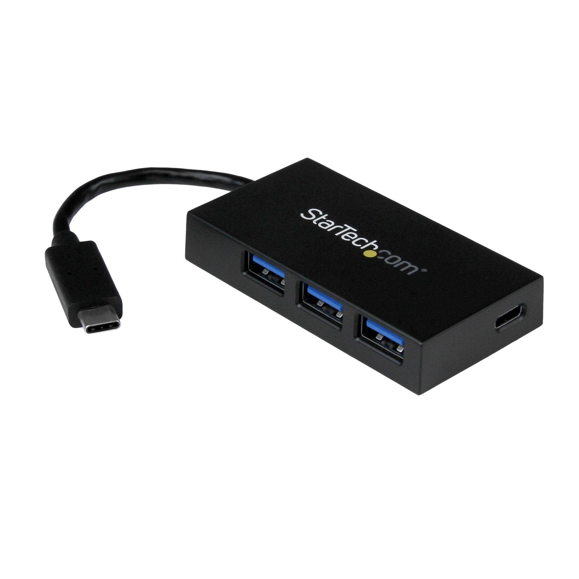 Startech 4 Port USB C Hub with 1x USB-C & 3x USB-A Ports (SuperSpeed 5Gbps), USB Bus Powered, Compact Portable/Laptop USB 3.0 Adapter Hub, USB 3.1 Gen 1/USB 3.2 Gen 1 Type-C Hub, White - Windows/macOS/Linux (HB30C3A1CFBW) - Hub - 3 x SuperSpeed USB 3.0 +