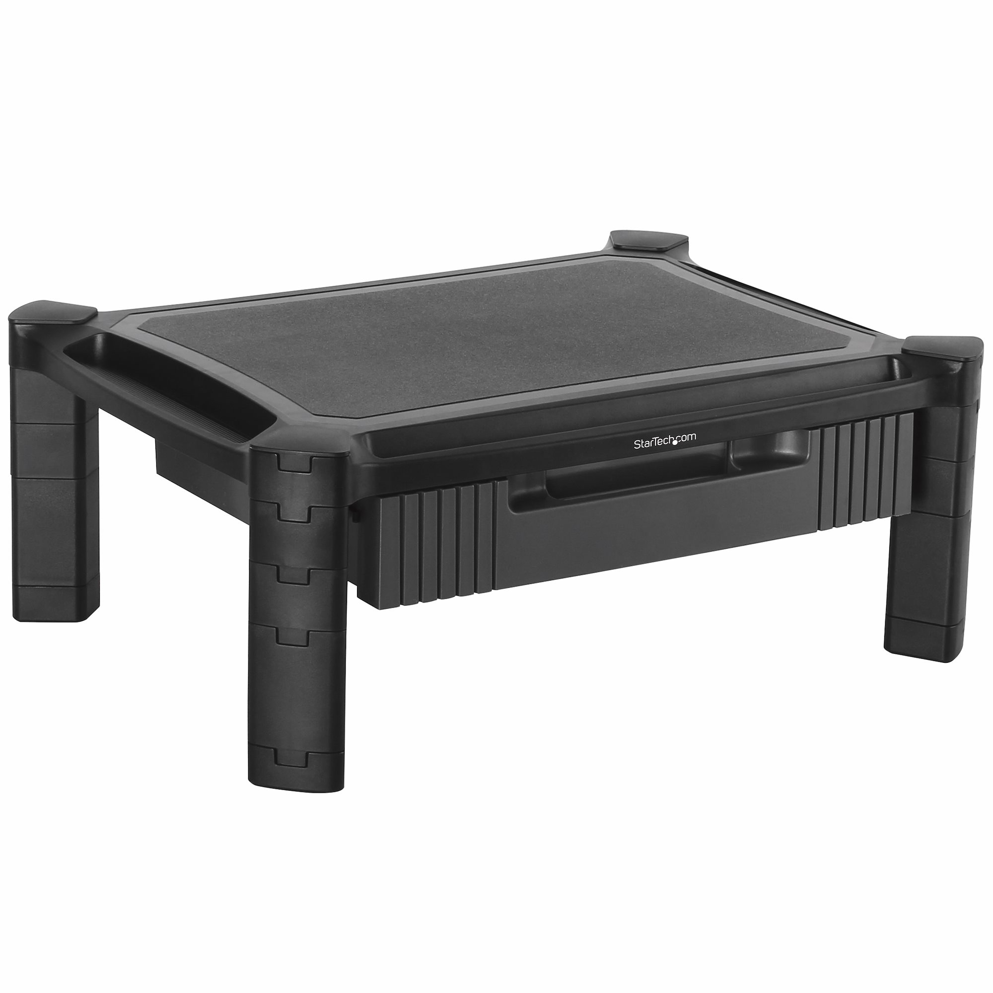Startech Adjustable Monitor Riser - Drawer - Monitors up to 32"- Adjustable Height - Monitor Stand - Computer Monitor Riser (MONSTADJD) - Stand (stand surface, 8 small risers, 4 large risers) - for Monitor - plastic - black - screen size: 13"-32