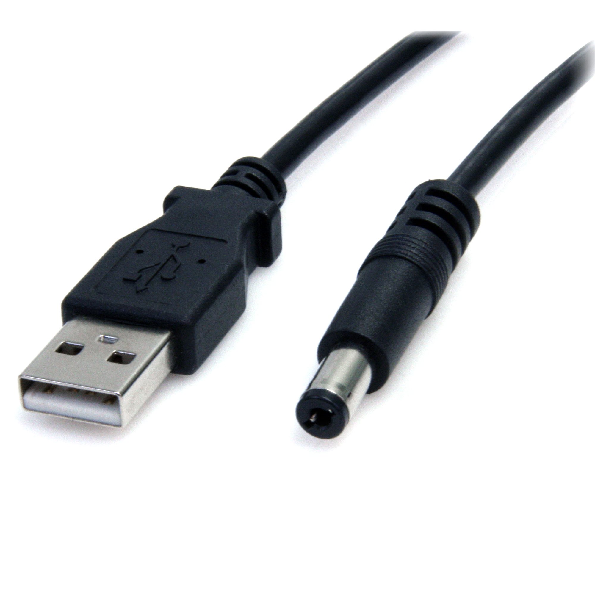 StarTech 2m USB to Type M Barrel Cable - USB to 5.5mm 5V DC Cable - USB to Barrel Jack 5V DC Plug (USB2TYPEM2M) - Power cable - USB (power only) (M) to DC jack 5.5 mm (M) - 2 m - molded - black