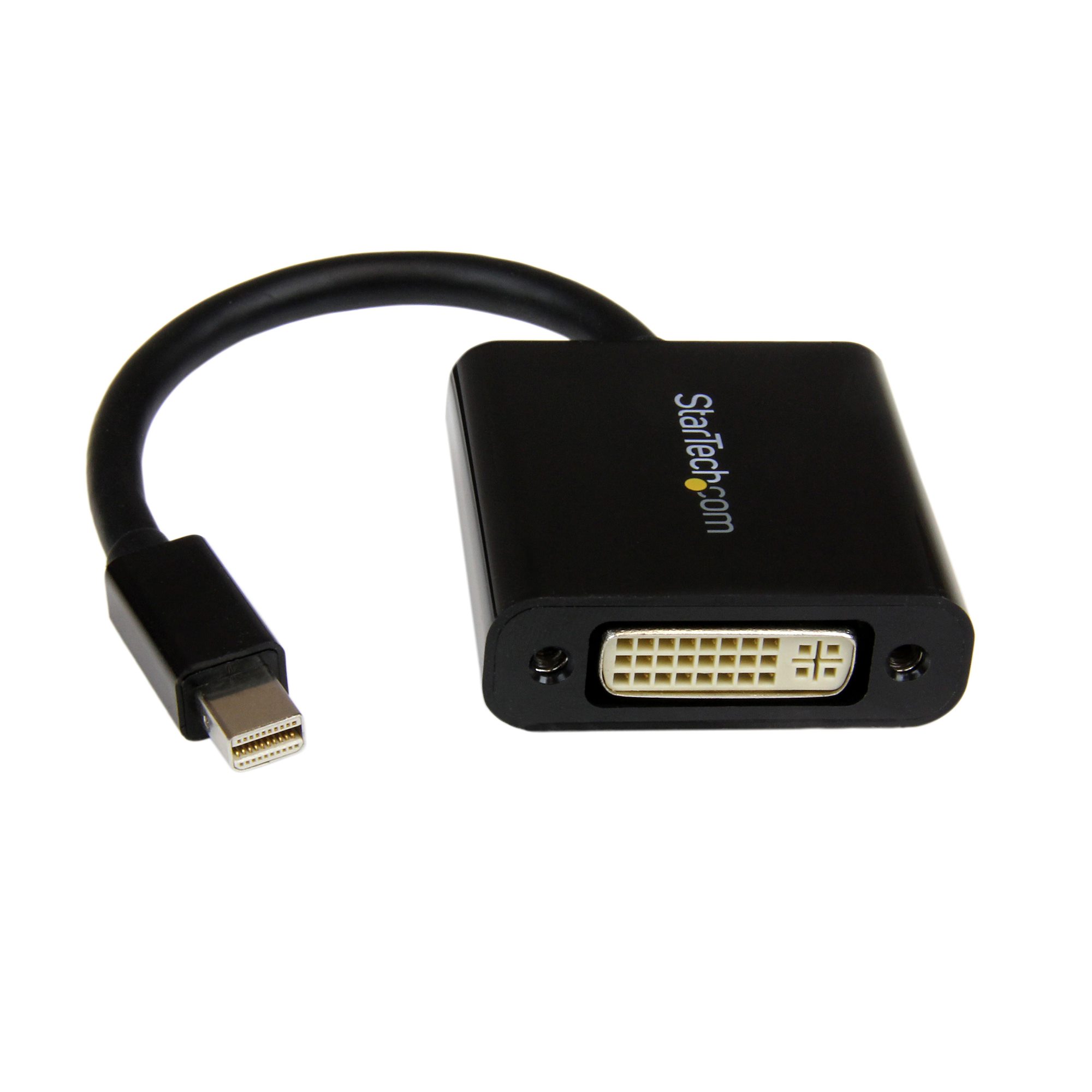 StarTech Mini DisplayPort to DVI Adapter - 1920x1200 - 1080p - Dongle - Monitor Adapter - Mini DisplayPort Adapter - Mini DP to DVI (MDP2DVI3) - DVI adapter - Mini DisplayPort (M) to DVI-I (F) - 17 cm - black