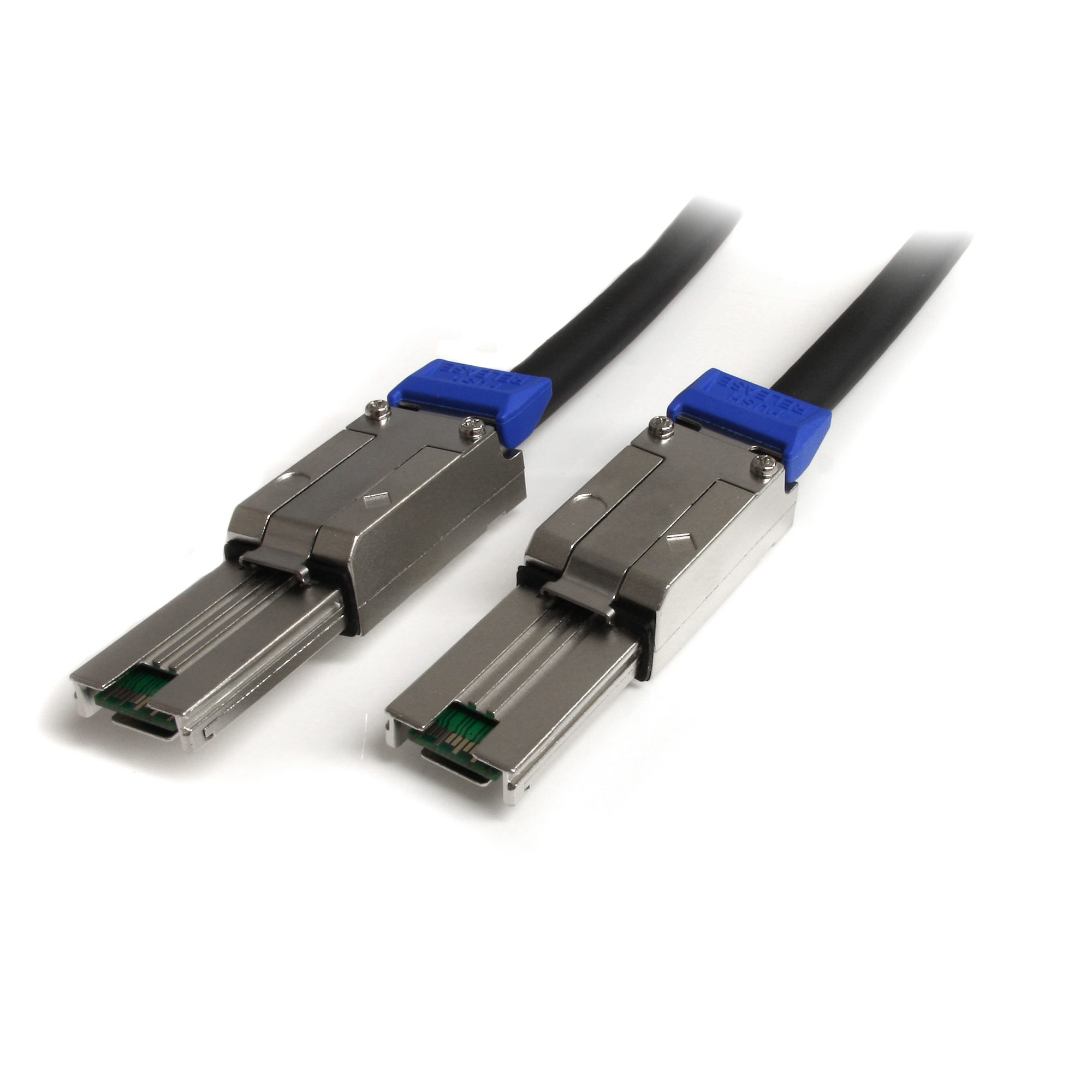 StarTech 1m External Mini SAS Cable - Serial Attached SCSI SFF-8088 to SFF-8088 - 2x SFF-8088 (M) - 1 meter, Black (ISAS88881) - SAS external cable - TAA Compliant - SAS 6Gbit/s - 4-Lane - 26 pin 4x Shielded Mini MultiLane SAS (SFF-8088) (P) to 26 pin 4x