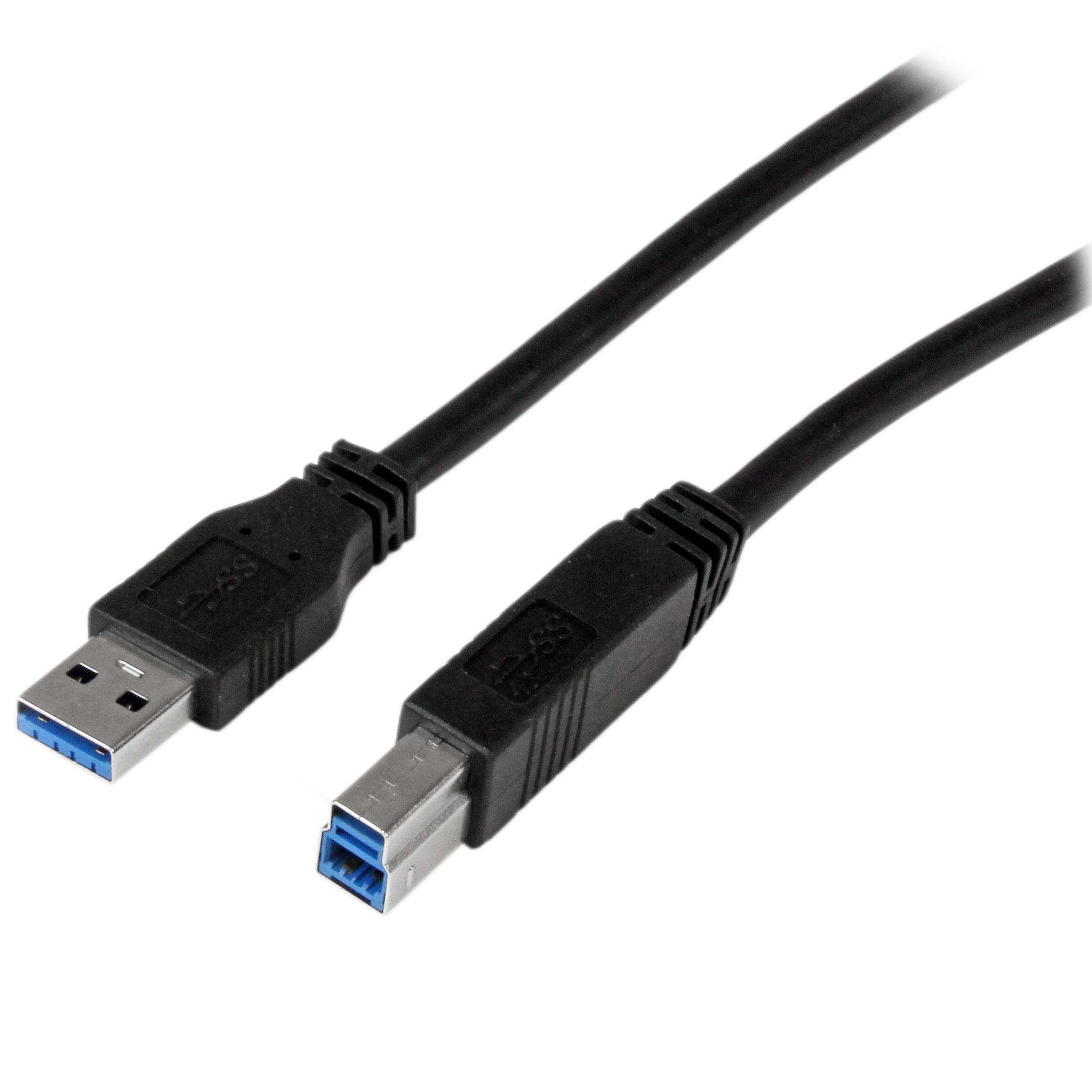StarTech 2m 6 ft Certified SuperSpeed USB 3.0 A to B Cable Cord - USB 3 Cable - 1x USB 3.0 A (M), 1x USB 3.0 B (M) - 2 meter, Black (USB3CAB2M) - USB cable - USB Type B (M) to USB Type A (M) - USB 3.0 - 2 m - molded - black - for P/N: KITBXDOCKPEU, KITBXD
