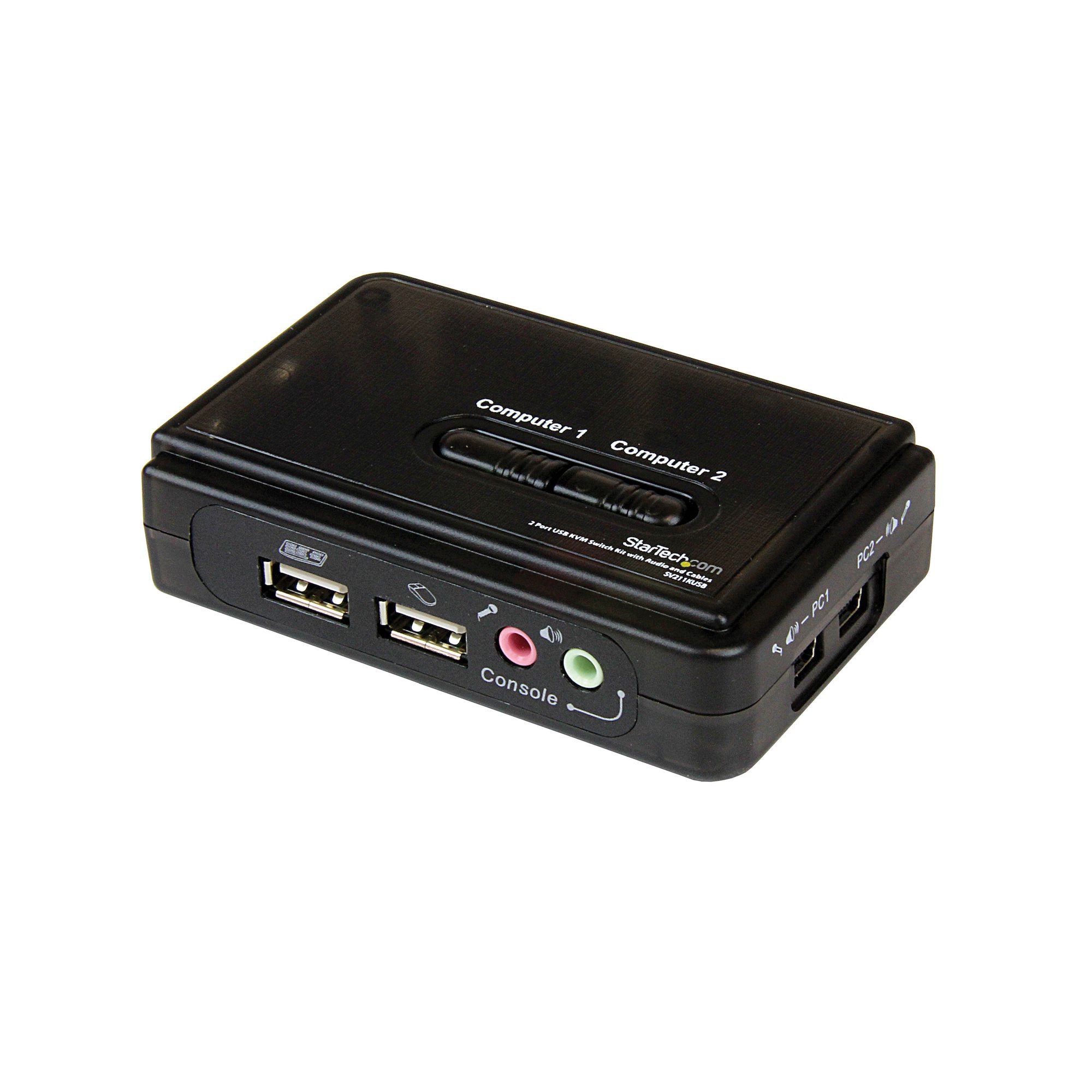 Startech 2 Port USB VGA KVM Switch - Single VGA - Hot-key & Audio Support - 2048x1536 @60Hz KVM Switch - KVM Video Switch (SV211KUSB) - KVM / audio switch - 2 x KVM / audio - 1 local user - desktop