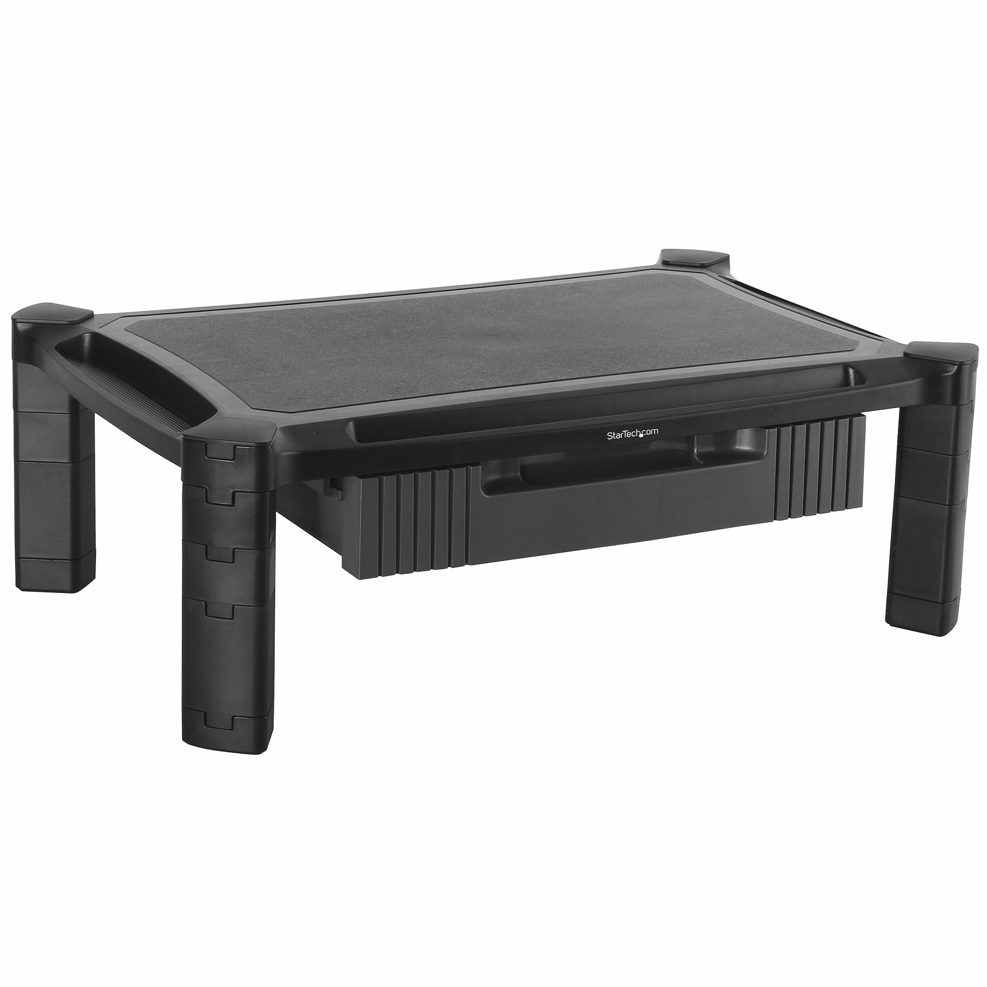 Startech Adjustable Monitor Riser - Large - Drawer - Monitors up to 32"- Adjustable Height - Desk Monitor Stand (MONSTADJDL) - Stand (stand surface, 8 small risers, 4 large risers) - for Monitor - plastic - black - screen size: 13"-32