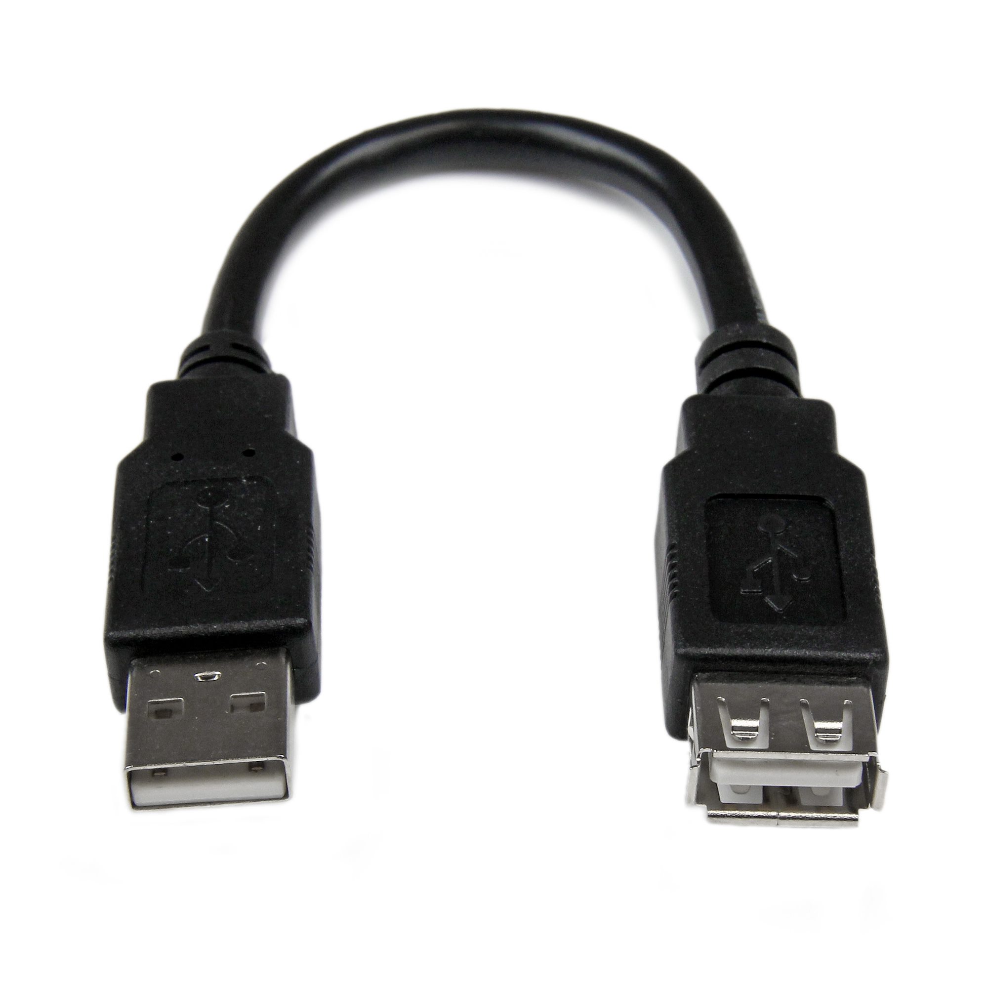 StarTech 6in USB 2.0 Extension Adapter Cable A to A - M/F - USB extension cable - USB (M) to USB (F) - USB 2.0 - 5.9 in - black - USBEXTAA6IN - USB extension cable - USB (M) to USB (F) - USB 2.0 - 15 cm - black - for P/N: 35FCREADBU3, MSDREADU2OTG, SU2DUP