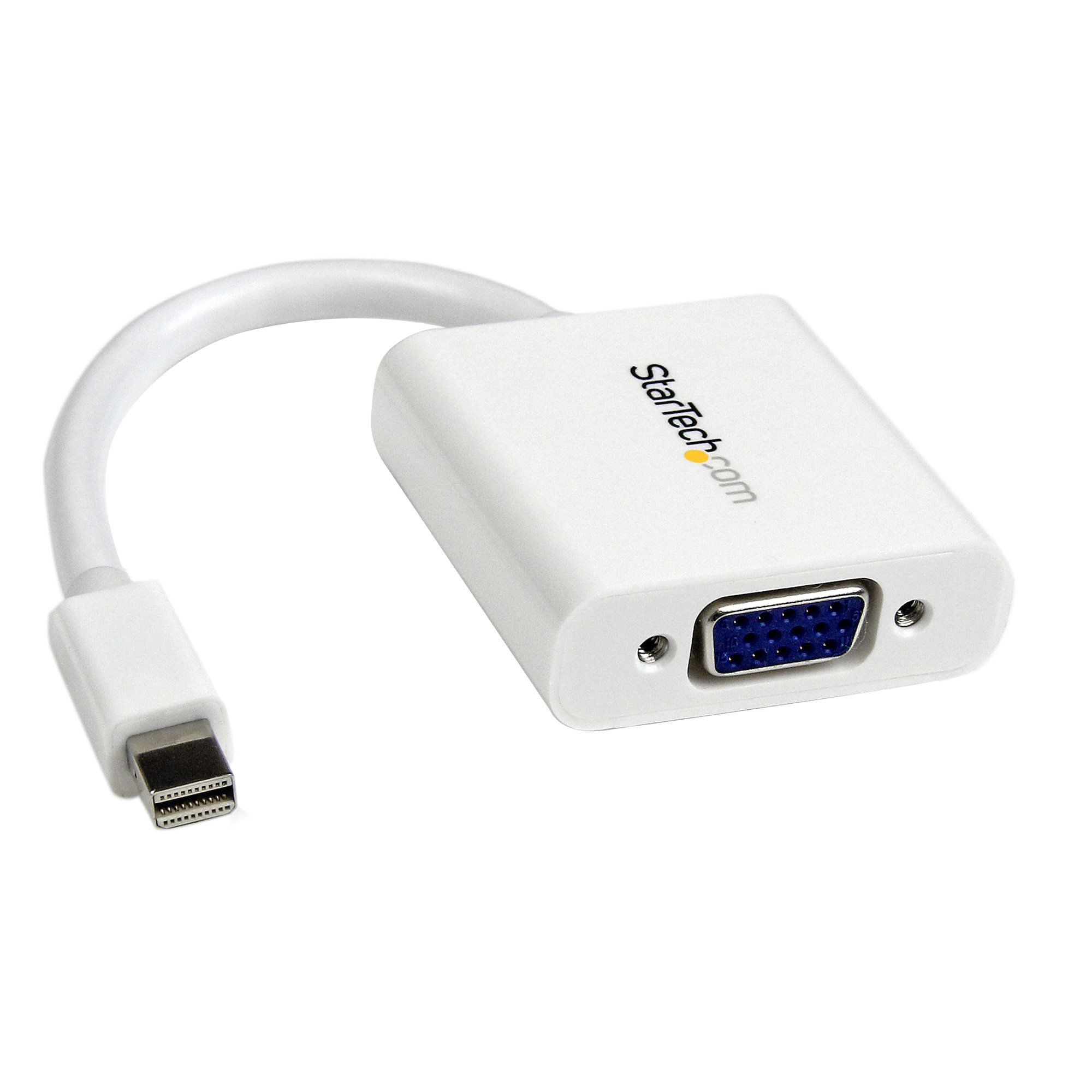 StarTech Mini DisplayPort to VGA Adapter - White - 1080p - Thunderbolt to VGA Monitor Adapter - Mini DP to VGA Converter (MDP2VGAW) - Video converter - VGA - DisplayPort - white