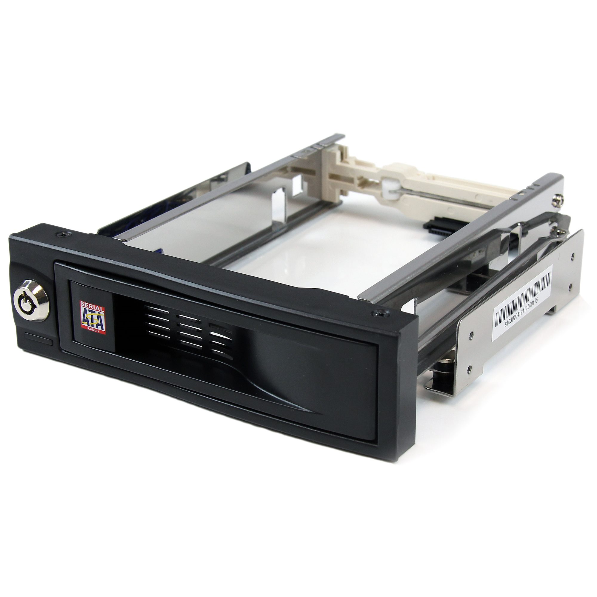 Startech 5.25in Trayless Hot Swap Mobile Rack for 3.5in Hard Drive - Internal SATA Backplane Enclosure - Lockable drive bay (HSB100SATBK) - Storage mobile rack - 3.5" - black - for P/N: 25SAT35HDD, 25SATSAS35HD