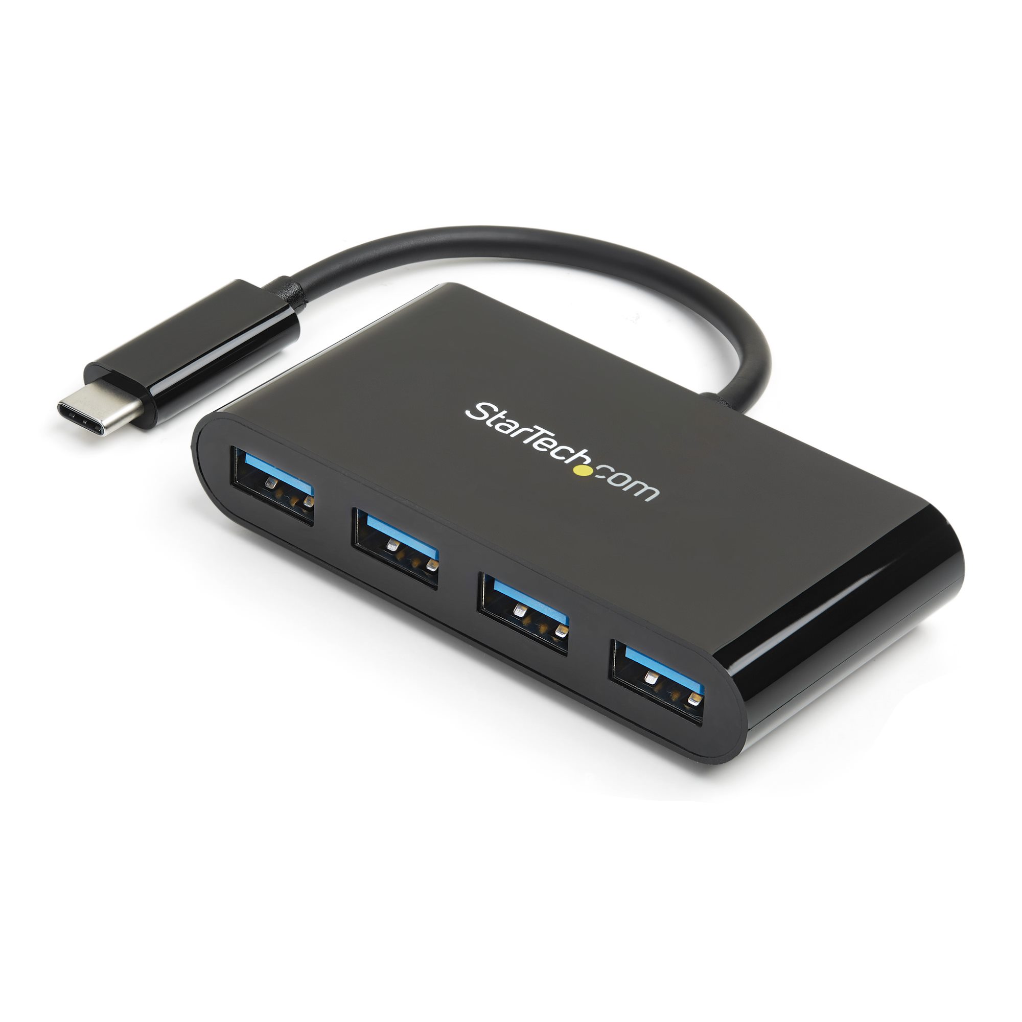 Startech 4-Port USB-C Hub - Portable USB-C to 4x USB-A Hub - Bus-Powered USB 3.1 Gen 1 Type-C Hub - USB 3.0 Port Expander (HB30C4AB) - Hub - 4 x SuperSpeed USB 3.0 - desktop