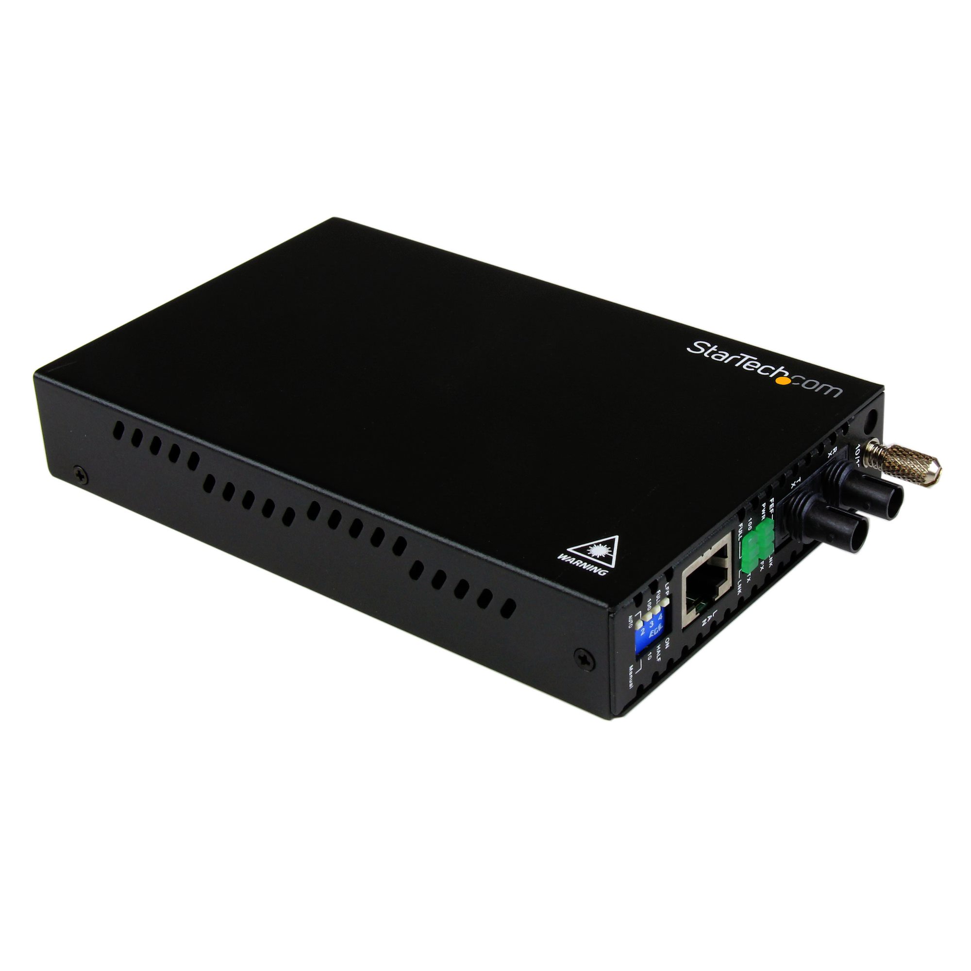Startech 10/100 Mbps Ethernet to Fiber Optic Media Converter - Steel - Chassis Mount - ST Multimode - 1310nm - 2km (ET90110ST2) - Fibre media converter - 100Mb LAN - 10Base-T, 100Base-FX, 100Base-TX - RJ-45 / ST multi-mode - up to 2 km - 1310 nm - for P/N