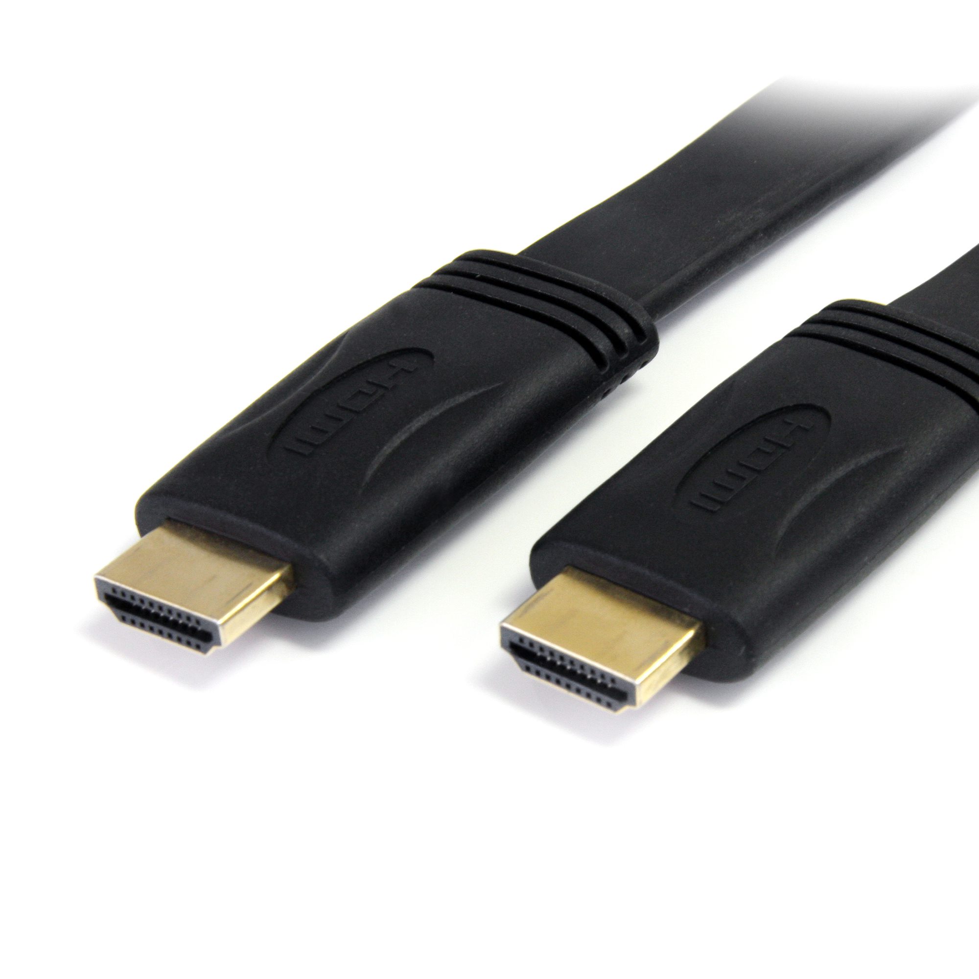 Startech 6 ft Flat High Speed HDMI Cable with Ethernet - Ultra HD 4k x 2k HDMI Cable - HDMI to HDMI M/M - Flat HDMI Cable (HDMIMM6FL) - HDMI cable with Ethernet - HDMI male to HDMI male - 1.8 m - black
