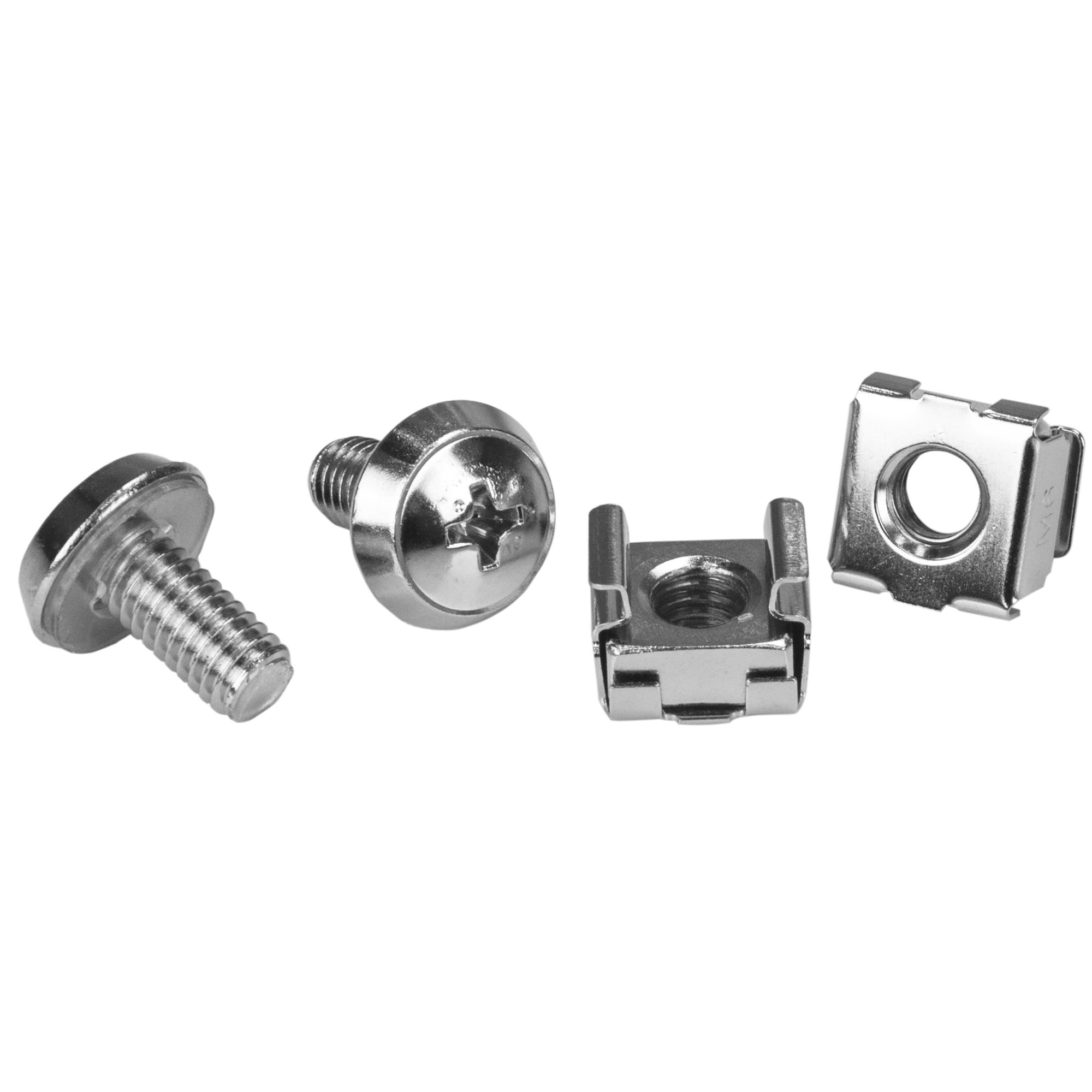 Startech M6 Screws and Cage Nuts - 100 Pack - M6 Mounting Screws and Cage Nuts for Server Rack and Cabinet - Silver (CABSCREWM62) - Rack screws and nuts (pack of 100) - for P/N: RACK-21U-20-WALL-OA, RACK-24U-20-WALL-OA, RK12OD2, SHELF-2U-20-CENTER-V