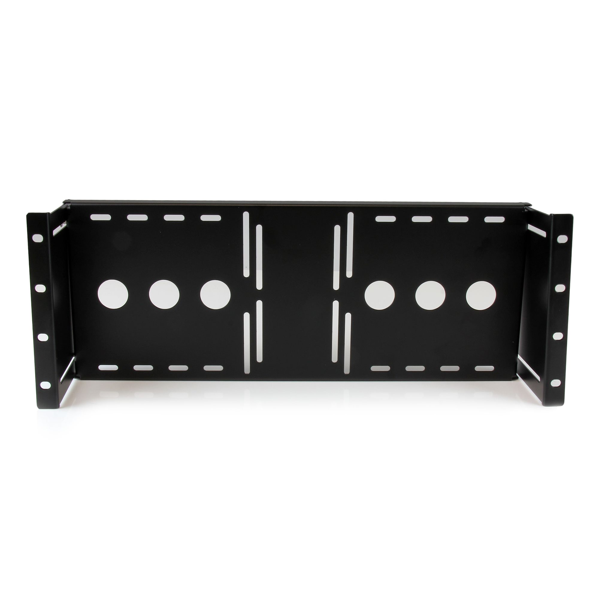 Startech 4U Universal VESA LCD Monitor Mounting Bracket for 19-inch Rack or Cabinet - TAA Compliant - Cold-Pressed Steel Bracket (RKLCDBK) - Mounting kit - for LCD display - solid cold pressed steel - black - screen size: 19" - for P/N: CABSCRWS1224, RK24