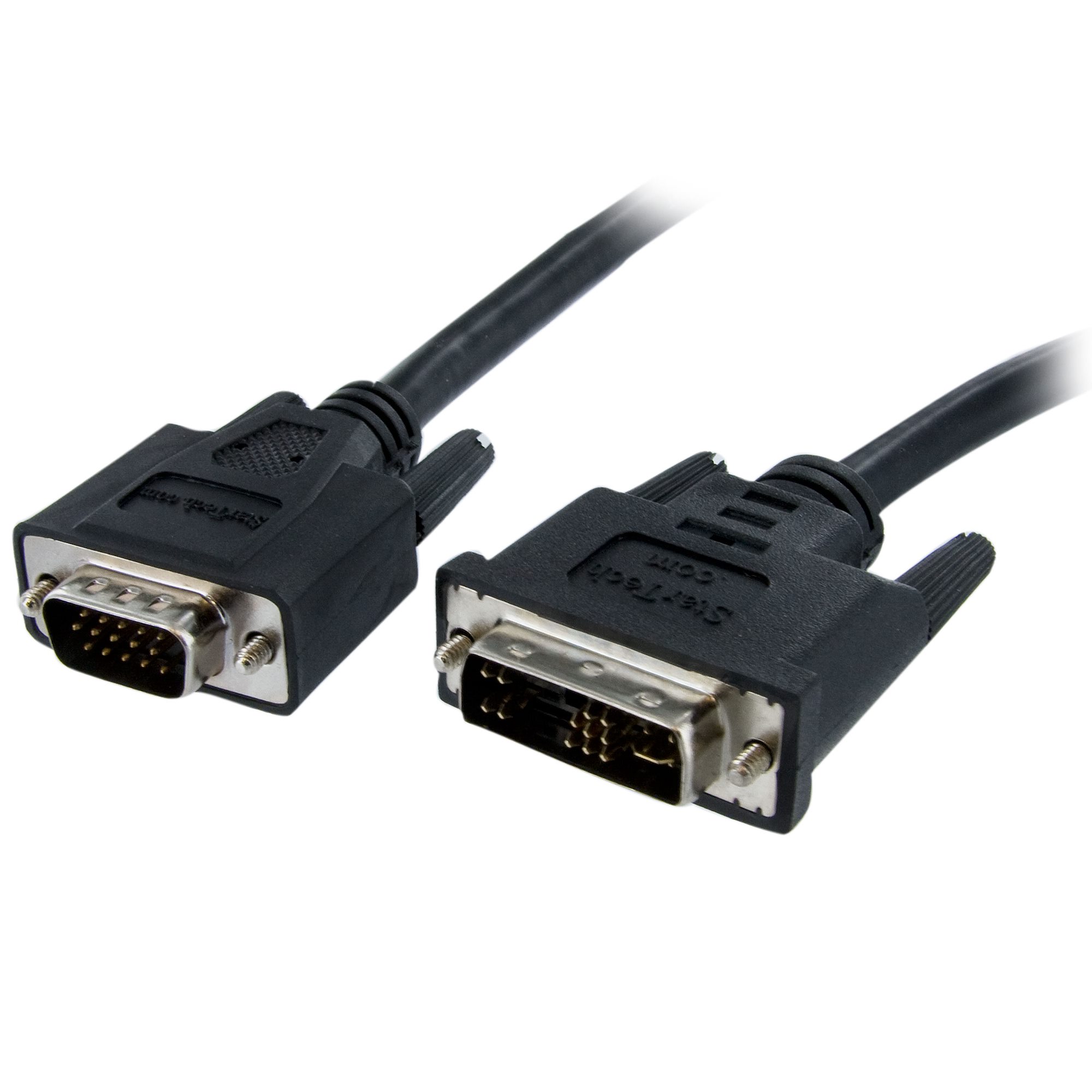 StarTech 2m DVI to VGA Display Monitor Cable M/M DVI to VGA (15 Pin) - Video cable - HD-15 (VGA) (M) to DVI-A (M) - 2 m - molded, thumbscrews - black