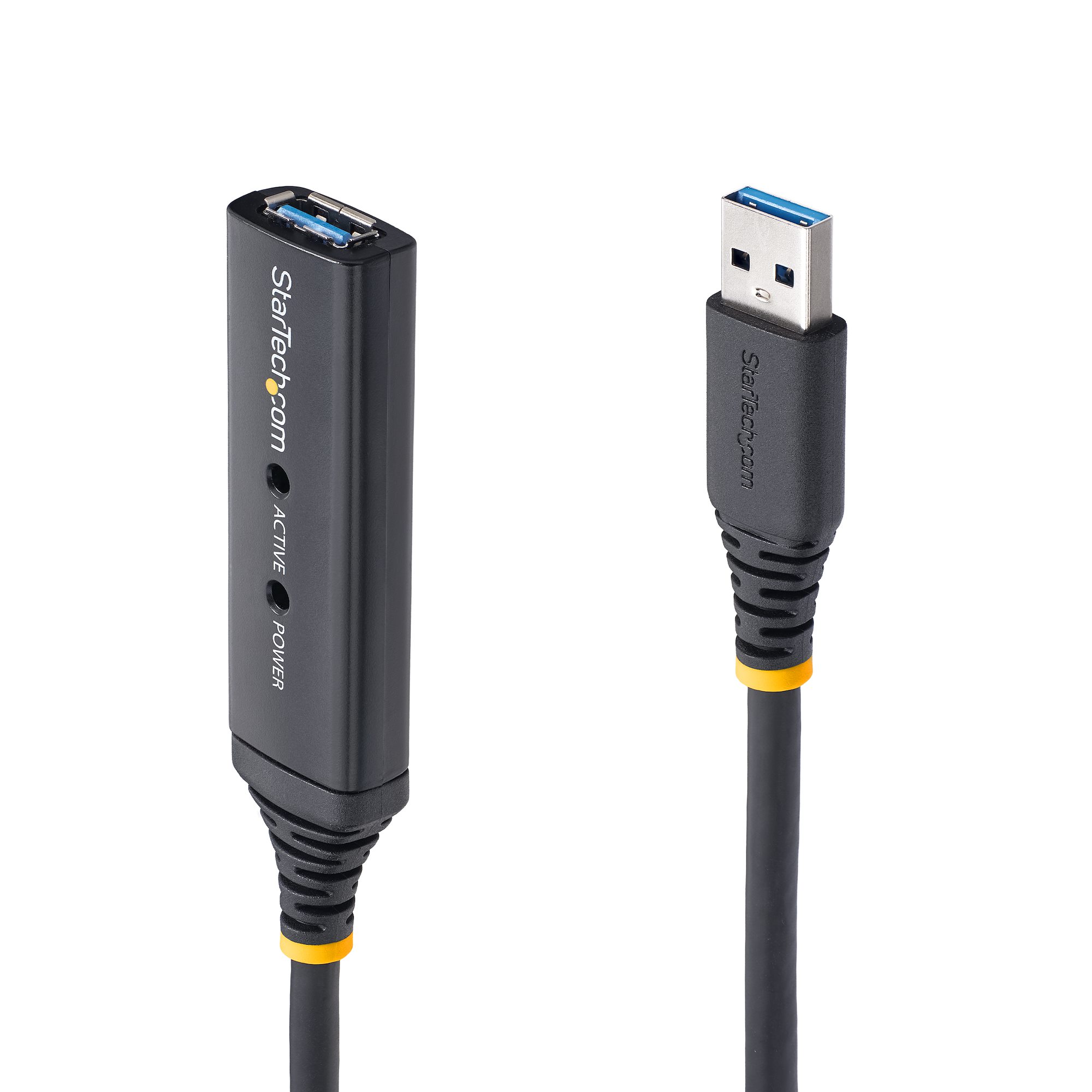 StarTech 32.8 ft Active USB 3.0 Extension Cable with AC Power Adapter - Shielded - Male to Female USB USB 3.1 Gen 1 Type A (5Gbps) Extender (USB3AAEXT10M) - USB extension cable - USB Type A (M) to USB Type A (F) - USB 3.0 - 10 m - active - black - for P/N
