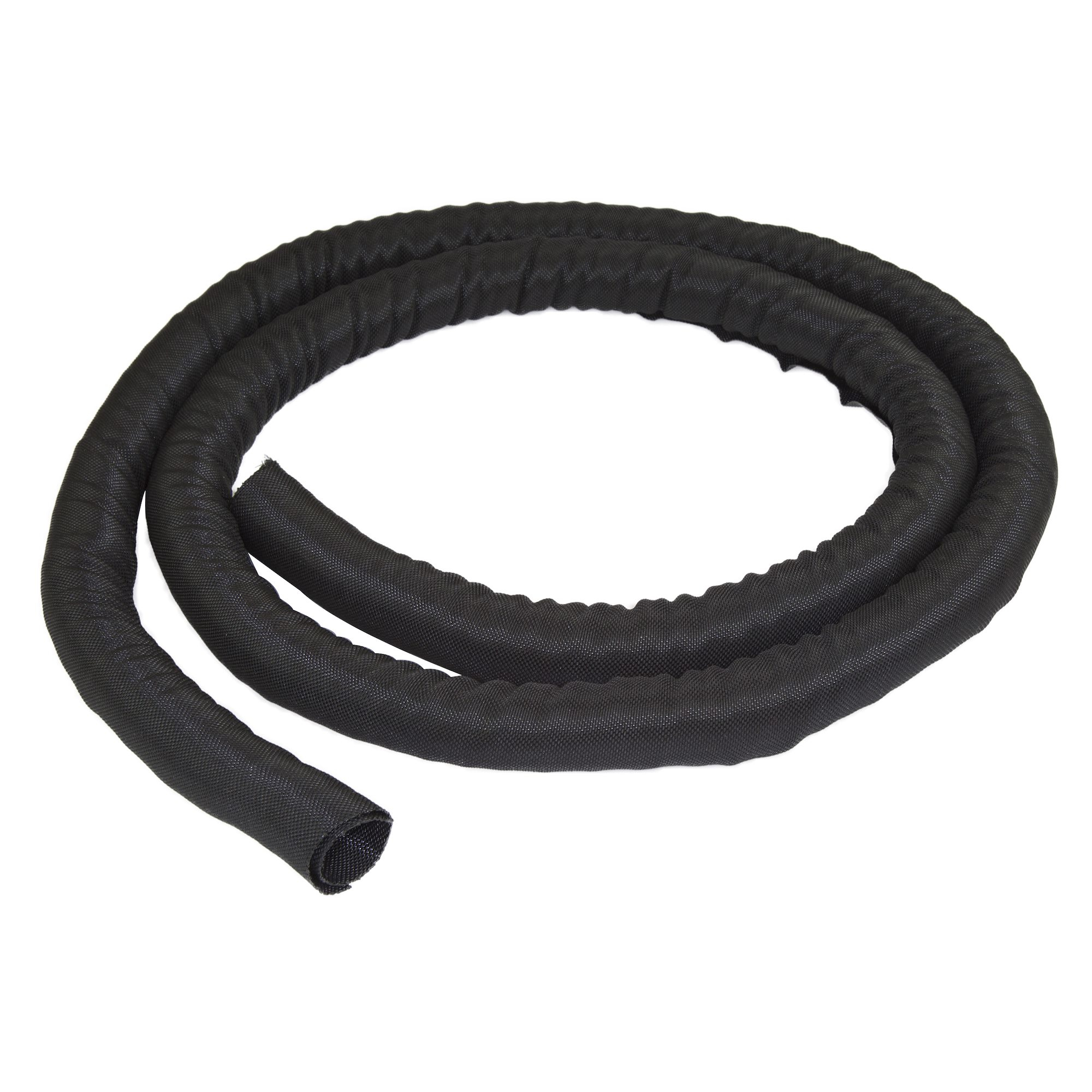 Startech 6.5' (2m) Cable Management Sleeve, Flexible Coiled Cable Wrap, 1.0-1.5" dia. Expandable Sleeve, Polyester Cord Manager/Protector/Concealer, Black Trimmable Cable Organizer - Flame Resistant UL94-V0 - Cable sleeving kit - black - 2 m