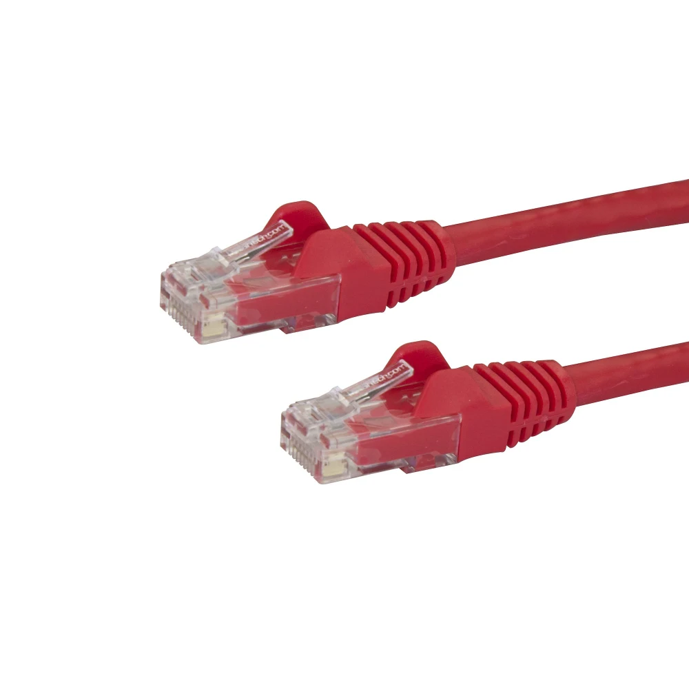 Startech 50cm CAT6 Ethernet Cable, 10 Gigabit Snagless RJ45 650MHz 100W PoE Patch Cord, CAT 6 10GbE UTP Network Cable w/Strain Relief, Red, Wiring is UL Certified/TIA - Category 6 - 24AWG (N6PATC50CMRD) - Network cable - RJ-45 (M) to RJ-45 (M) - 50 cm - U