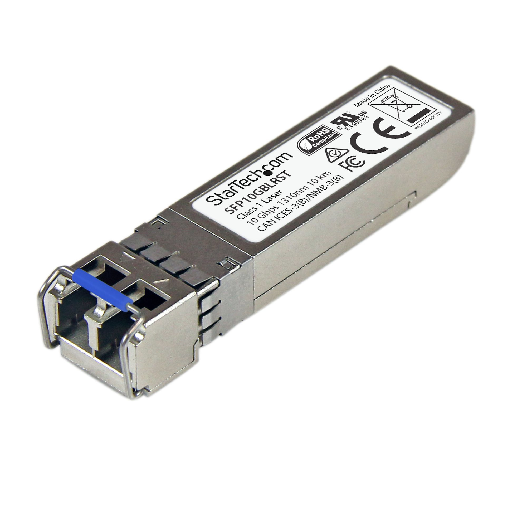 Startech MSA Uncoded Compatible SFP+ Module, 10GBASE-LR, 10GbE Single Mode (SMF) Fiber Optic Transceiver, 10GE Gigabit Ethernet SFP+, LC Connector, 10km, 1310nm, DDM, Mini GBIC Module (SFP10GBLRST) - SFP+ transceiver module - 10GbE - 10GBase-LR - LC singl