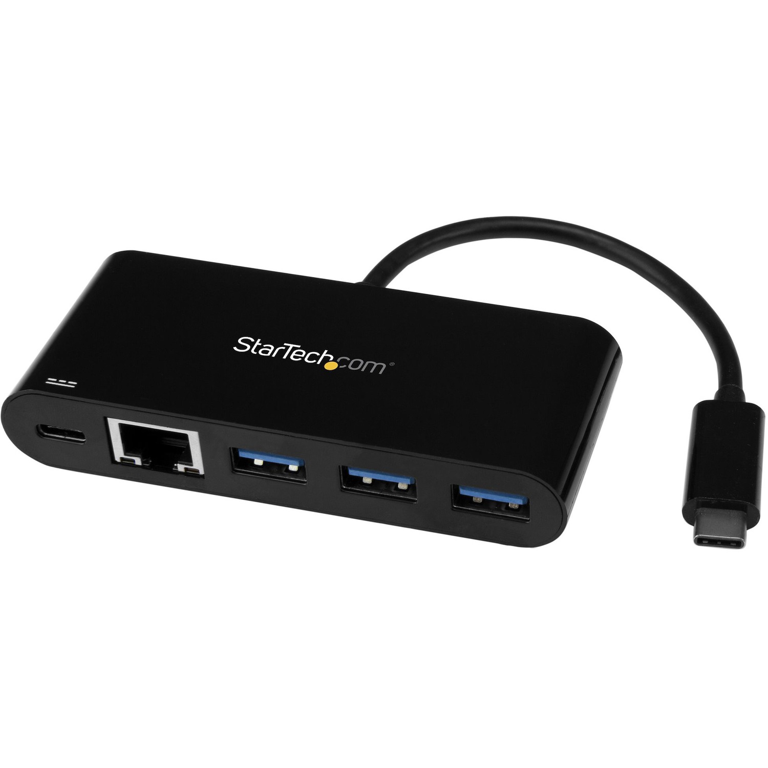 Startech 3 Port USB-C Hub with Gigabit Ethernet & 60W Power Delivery Passthrough Laptop Charging, USB-C to 3x USB-A (USB 3.0 SuperSpeed 5Gbps), USB 3.1/USB 3.2 Gen 1 Type-C Adapter Hub - Windows/macOS/Linux (HB30C3AGEPD) - Hub - 3 x SuperSpeed USB 3.0 + 1