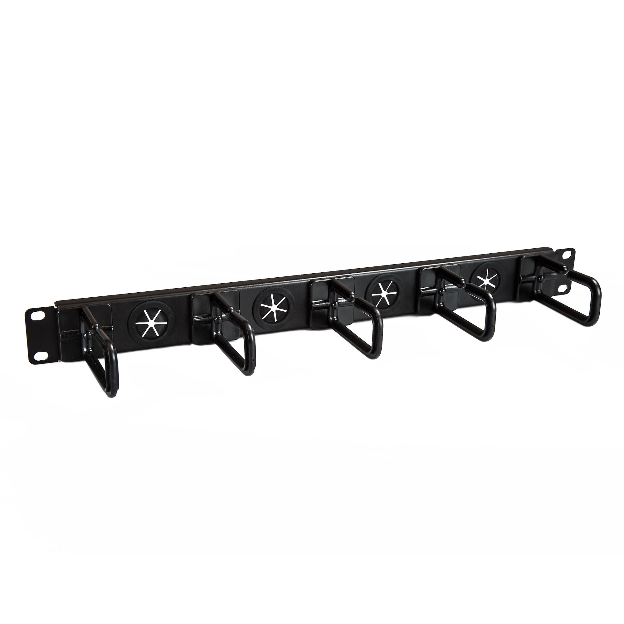 Startech 1U 19" Cable Management Organizer, D Ring Hook Network/Server Rack Cord Manager, Data Center Horizontal Wire Panel with Passthrough Holes with Mounting Hardware, EIA/ECA-310-E - 1U Ring Hook Organizer (CABLMANAGERH) - Rack cable management kit -