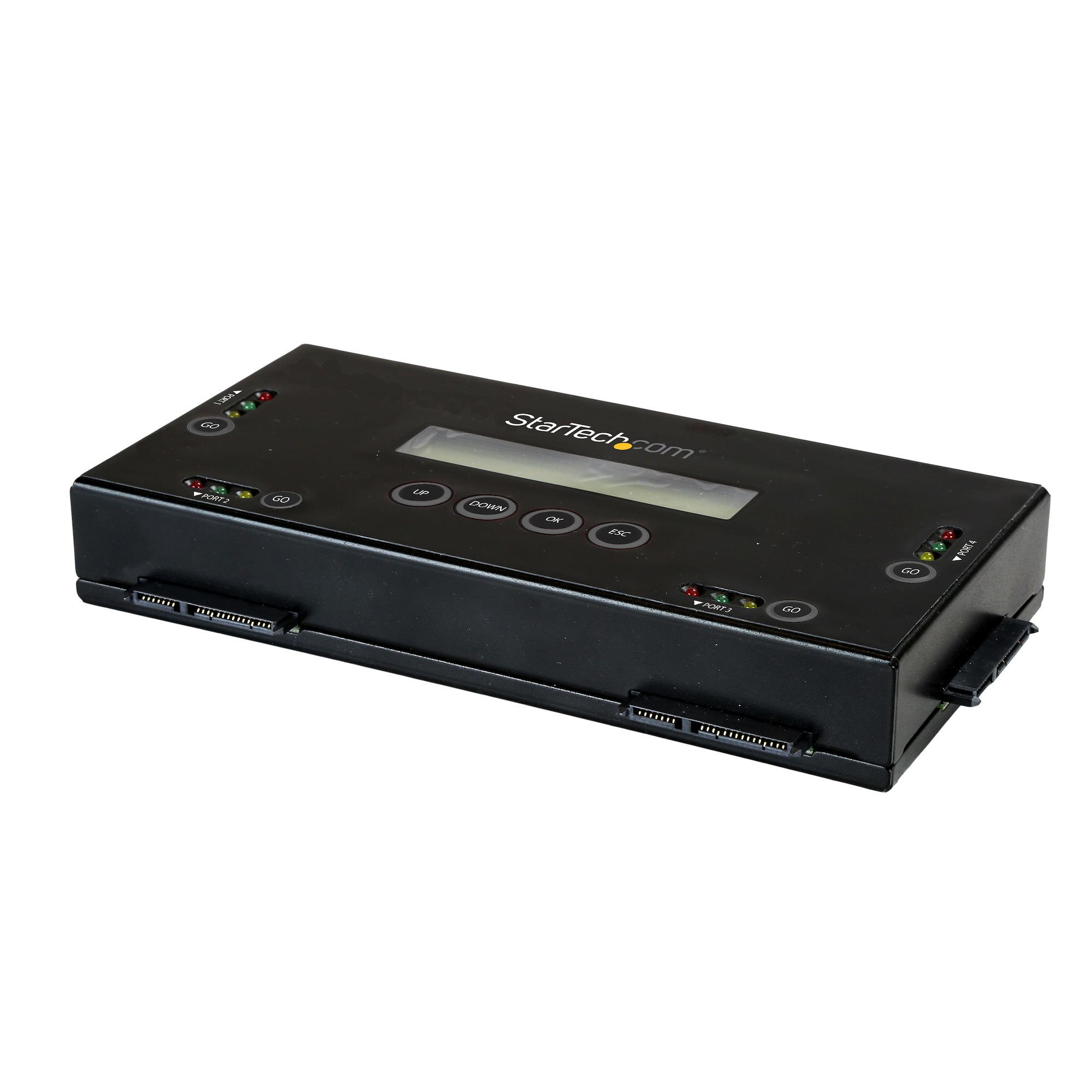 StarTech 4 Bay SSD/HDD Hard Drive Eraser, 2.5" & 3.5" SATA, Hostless Standalone Secure Erase External Disk Sanitizer, 9 Erase Modes, RS232 Printer Port, NIST/DOD & TAA Compliant - Built-in LCD Display (SATERASER4) - Hard drive eraser - 2.5" / 3.5" - SATA