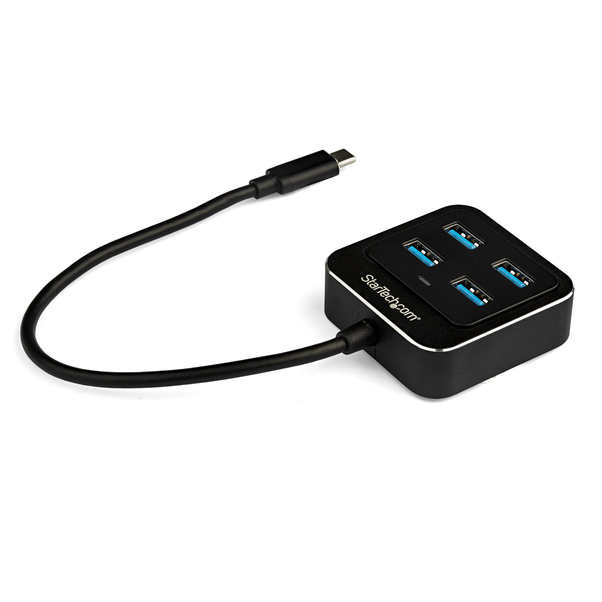 Startech 4-Port USB C Hub, USB-C to 4x USB-A Ports, SuperSpeed 10Gbps USB 3.1/USB 3.2 Gen 2 Type-C Hub, USB Bus Powered, Portable/Compact USB-C to USB Adapter Hub for Laptop, Aluminum - Windows/macOS/Linux (HB31C4AB) - Hub - 4 x SuperSpeed USB 3.0 - deskt