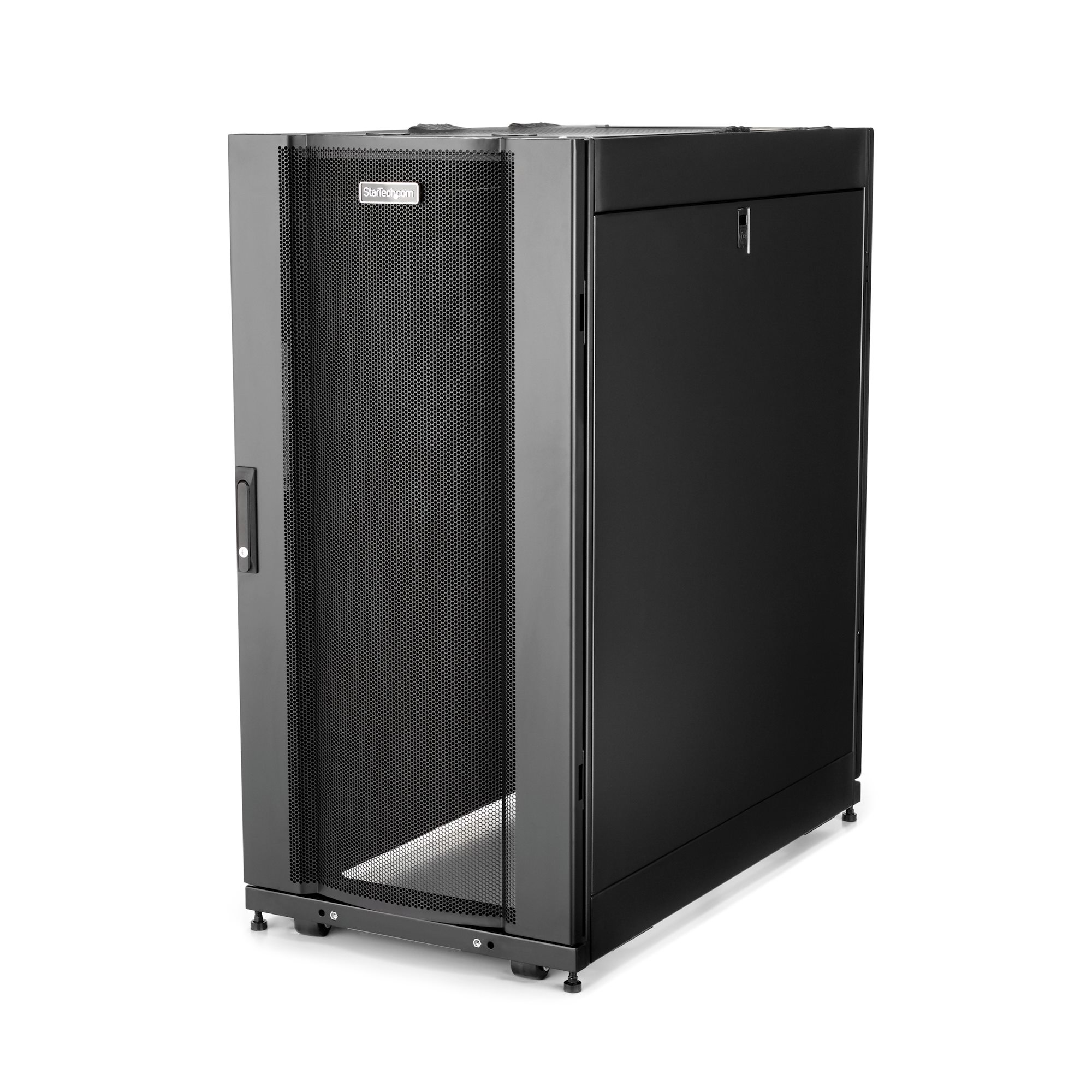 Startech 25U Server Rack Cabinet, 4 Post Adjustable Depth 7" to 35" Locking Vented Mobile/Rolling Network/Data/IT Equipment Enclosure w/ Casters/Hook & Loop Dell PowerEdge, HP ProLiant - 25U Rack Cabinet (RK2537BKM) - Rack cabinet - black - 25U - 37