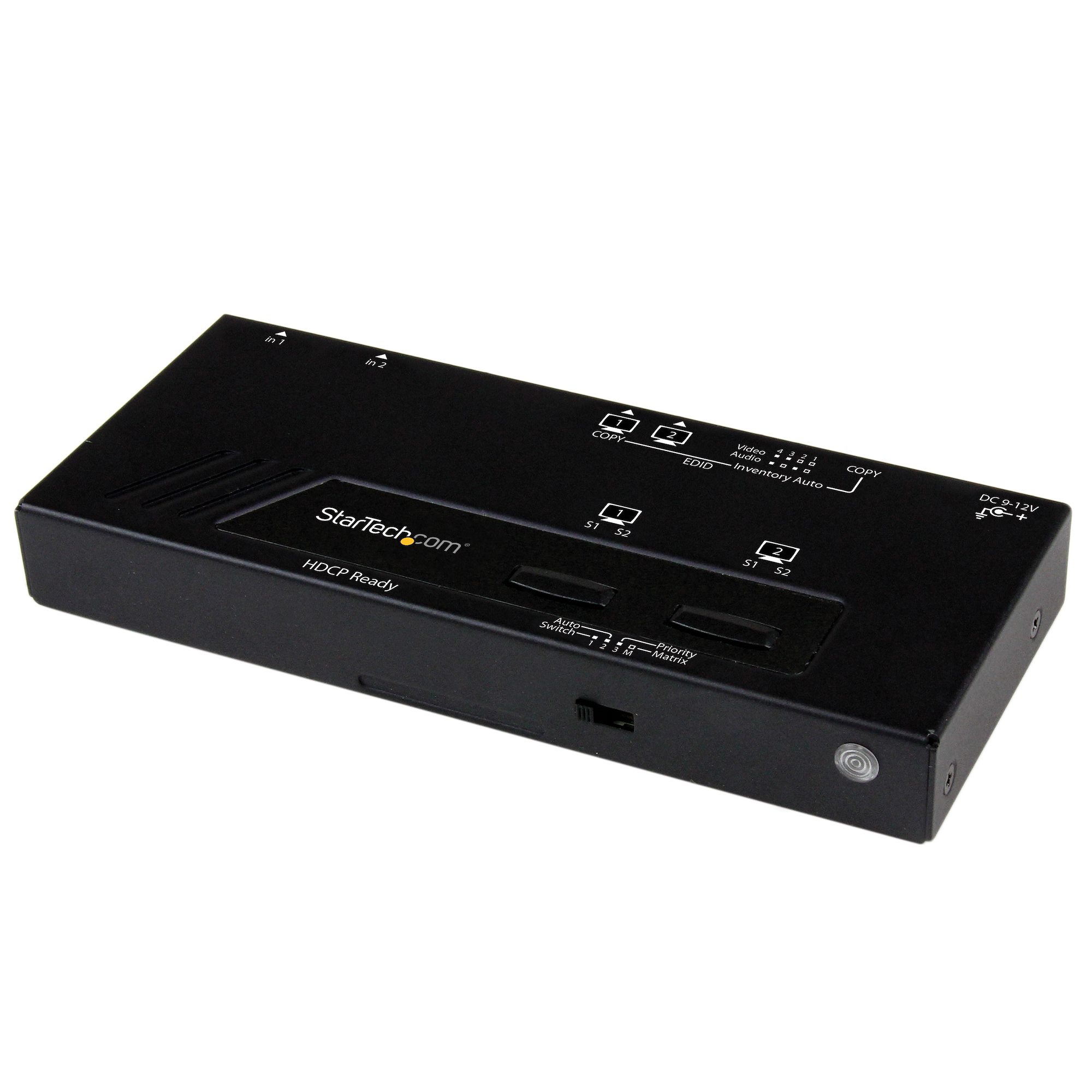 Startech 2x2 HDMI Matrix Switch with Remote - 1080p Automatic & Priority Switcher - Video Wall Auto Selector Splitter Box - Audio Out (VS222HDQ) - Video/audio switch - desktop - for P/N: SVA12M2NEUA, SVA12M5NA