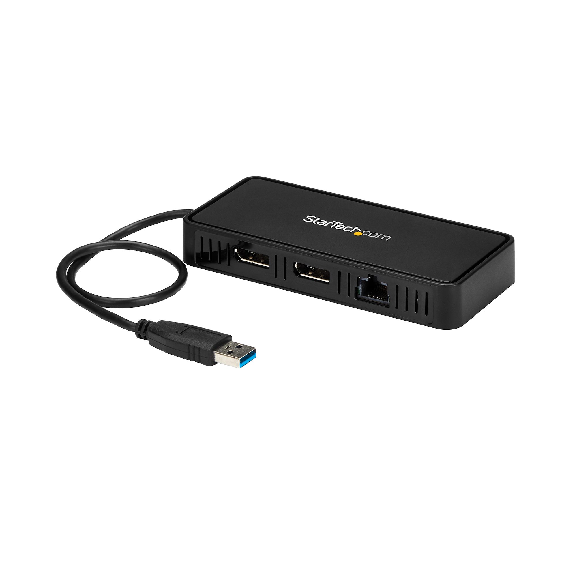 Startech USB 3.0 Mini Dock, Dual Monitor USB-A Docking Station w/ DisplayPort 4K 60Hz Video & Gigabit Ethernet, 1ft (30cm) Cable, Portable USB 3.1 Gen 1 Type-A Laptop Adapter, 4K Dock - DisplayLink Mini Dock (USBA2DPGB) - Docking station - USB - 2 x DP -