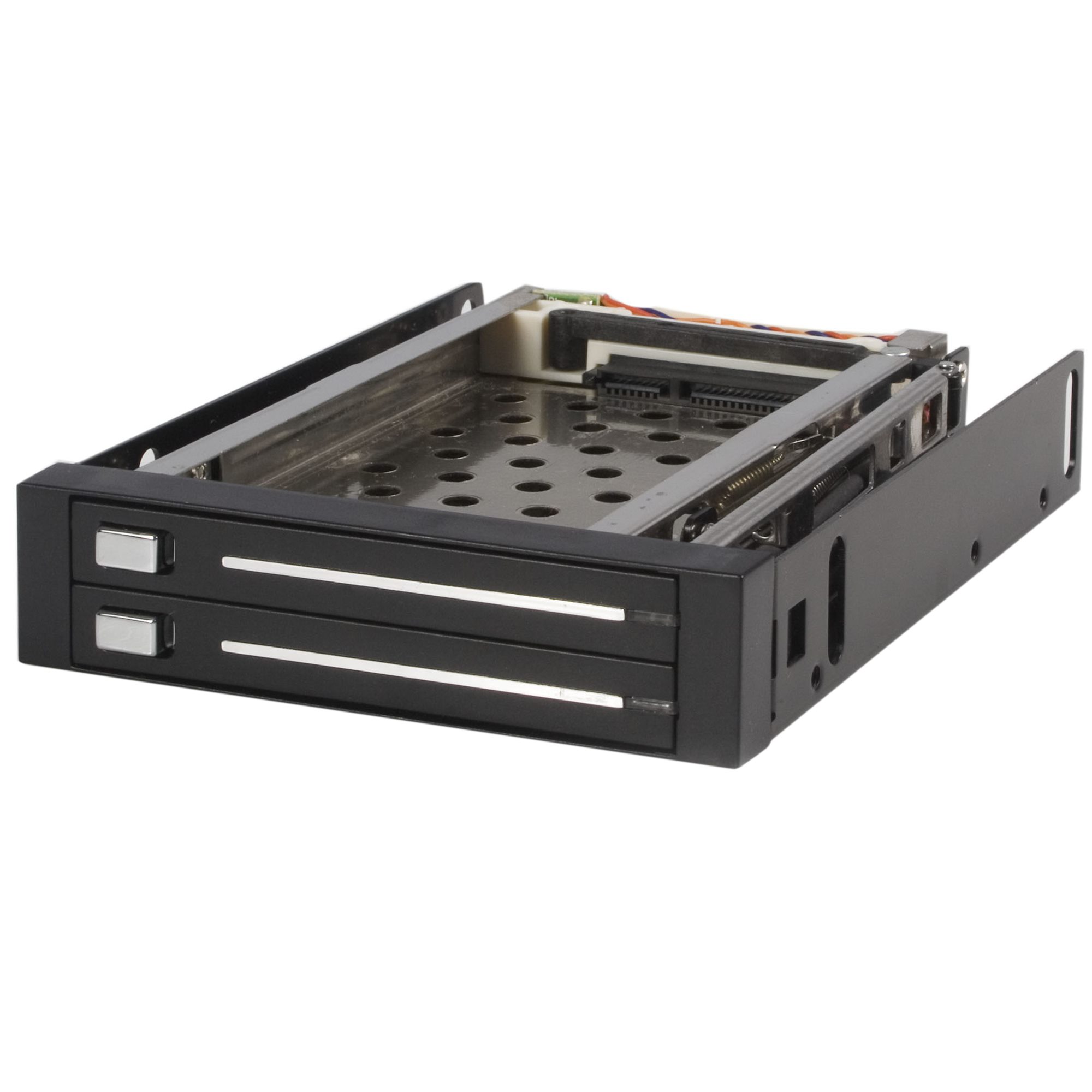 Startech 2 Drive 2.5in Trayless Hot Swap SATA Mobile Rack Backplane - Dual Drive SATA Mobile Rack Enclosure for 3.5 HDD (HSB220SAT25B) - Storage bay adapter - black