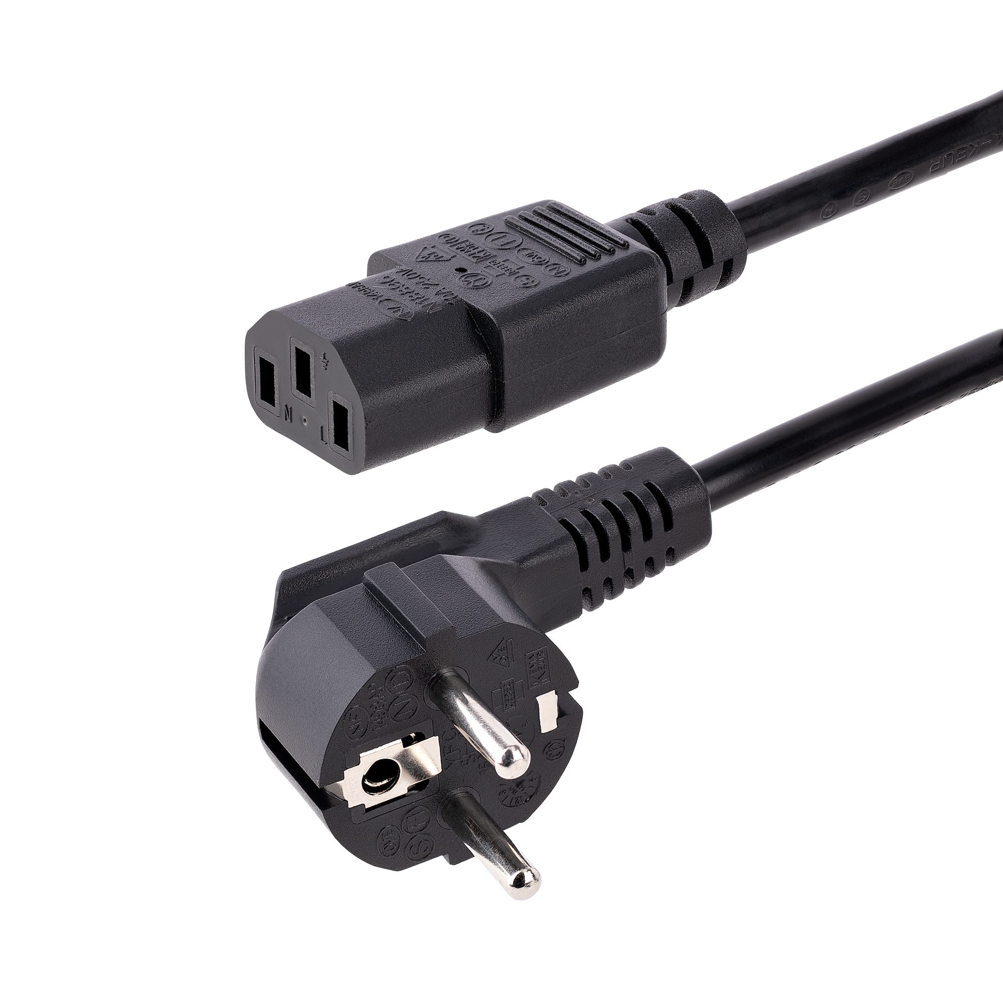 StarTech 2m (6ft) Computer Power Cord, 18AWG, EU Schuko to C13 Power Cord, 10A 250V, Black Replacement AC Cord, TV/Monitor Power Cable, Schuko CEE 7/7 to IEC 60320 C13 Power Cord - PC Power Supply Cable - Power cable - power IEC 60320 C13 to power CEE 7/7