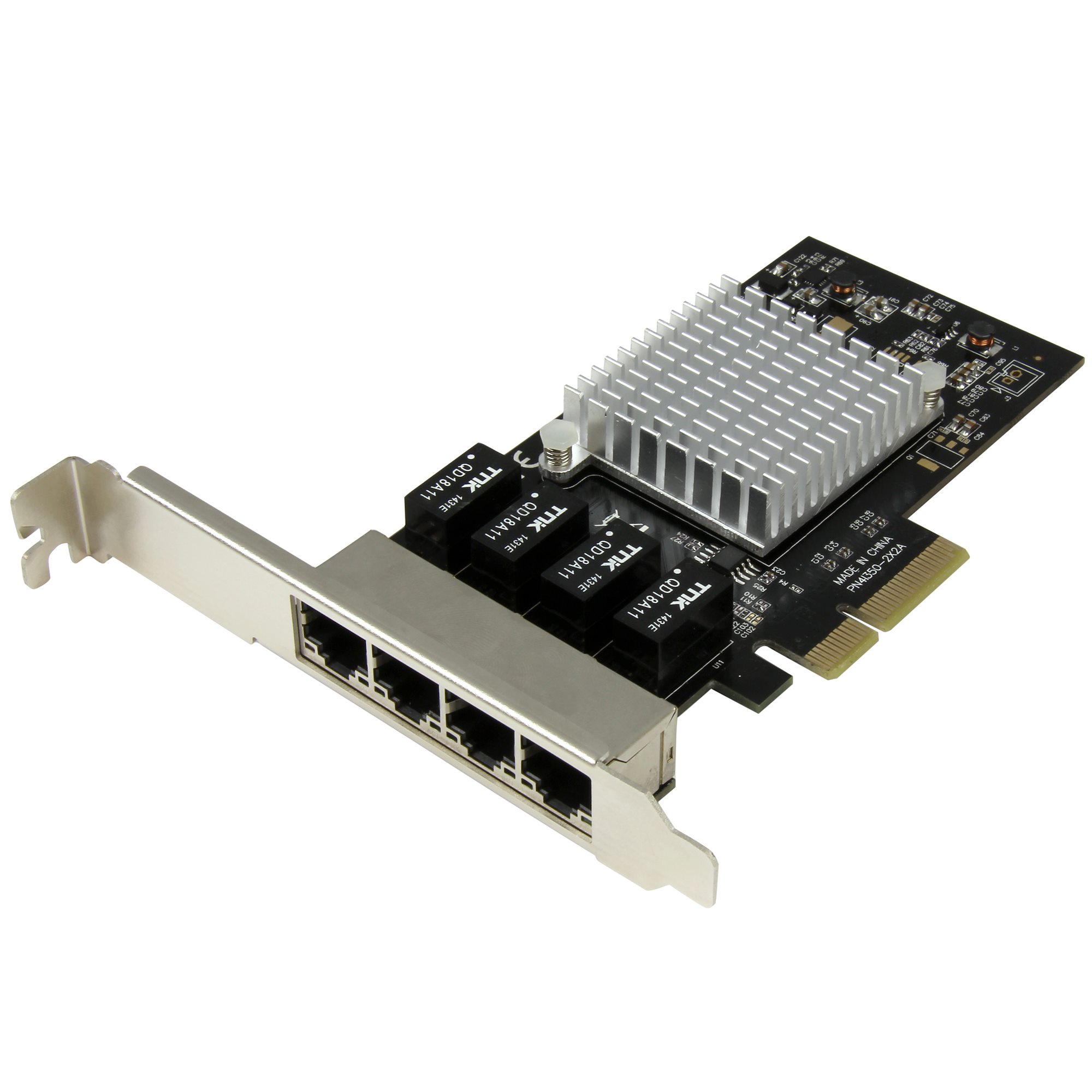 Startech 4 Port PCIe Network Card - RJ45 Port - Intel i350 Chipset - Ethernet Server / Desktop Network Card - Dual Gigabit NIC Card (ST4000SPEXI) - Network adapter - PCIe x4 low profile - 1GbE - 1000Base-T - black - for P/N: BNDTB10GI, BNDTB210GSFP, BNDTB