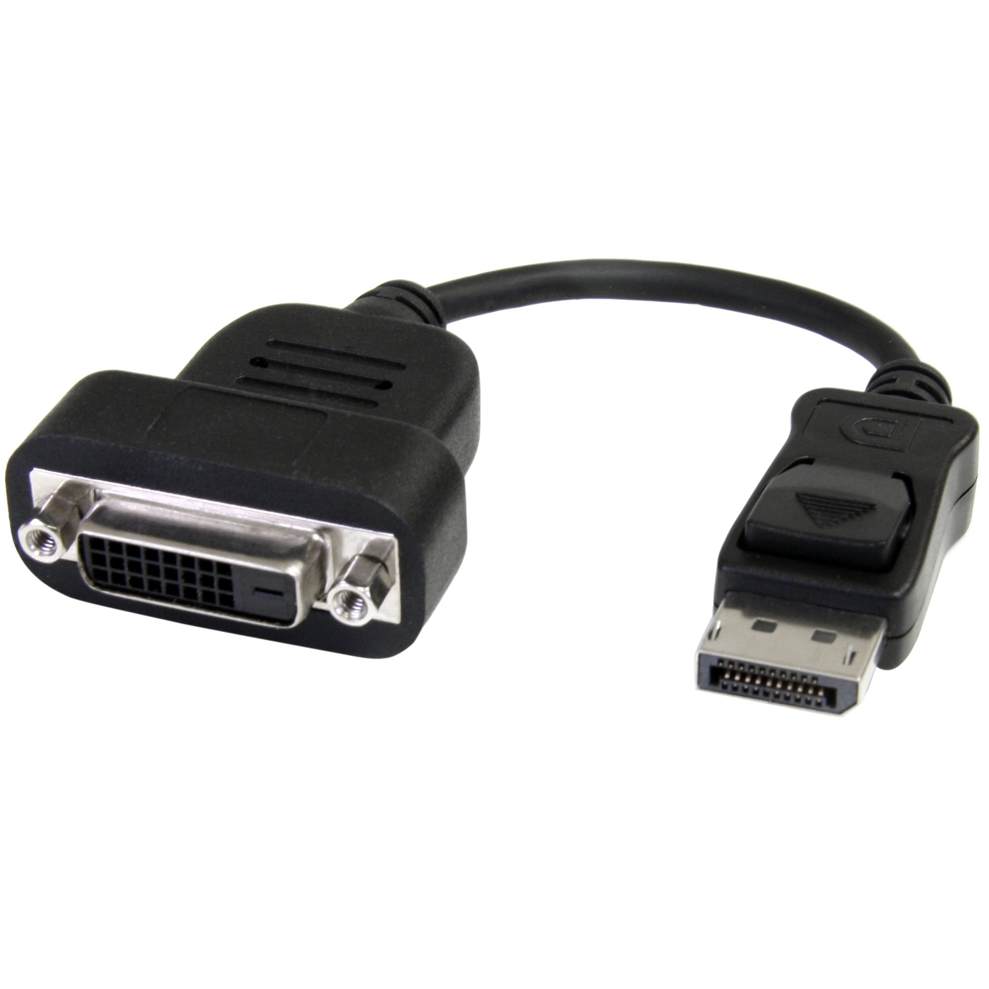 StarTech DisplayPort to DVI Adapter - Active Conversion - 1920x1200 - DP to DVI Single Link Converter for DVI-D Display (DP2DVIS) - DisplayPort adapter - DisplayPort (M) to DVI-D (F) - 20 cm - black - for P/N: DKM30CHDPD, DKM30CHDPDUE, SV231QDPU34K, TB32D