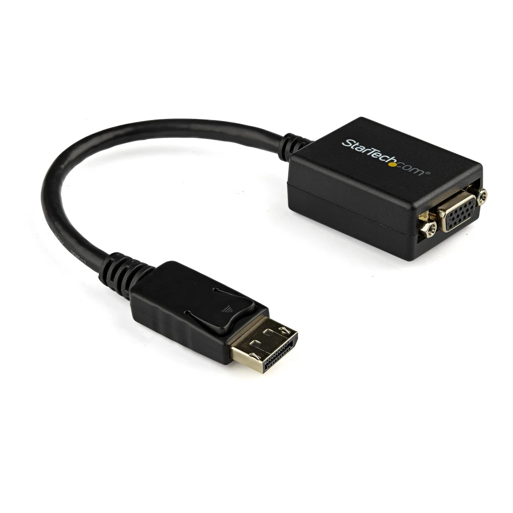 StarTech DisplayPort To VGA Video Adapter Converter - Active - 1080p - DP to VGA Converter (DP2VGA2) - Display adapter - DisplayPort (M) to HD-15 (VGA) (F) - 27.94 cm - latched - black - for P/N: DK30C2DAGPD, MST14DP123DP, TB32DP14, TB3CDK2DP, TB3CDK2DPUE