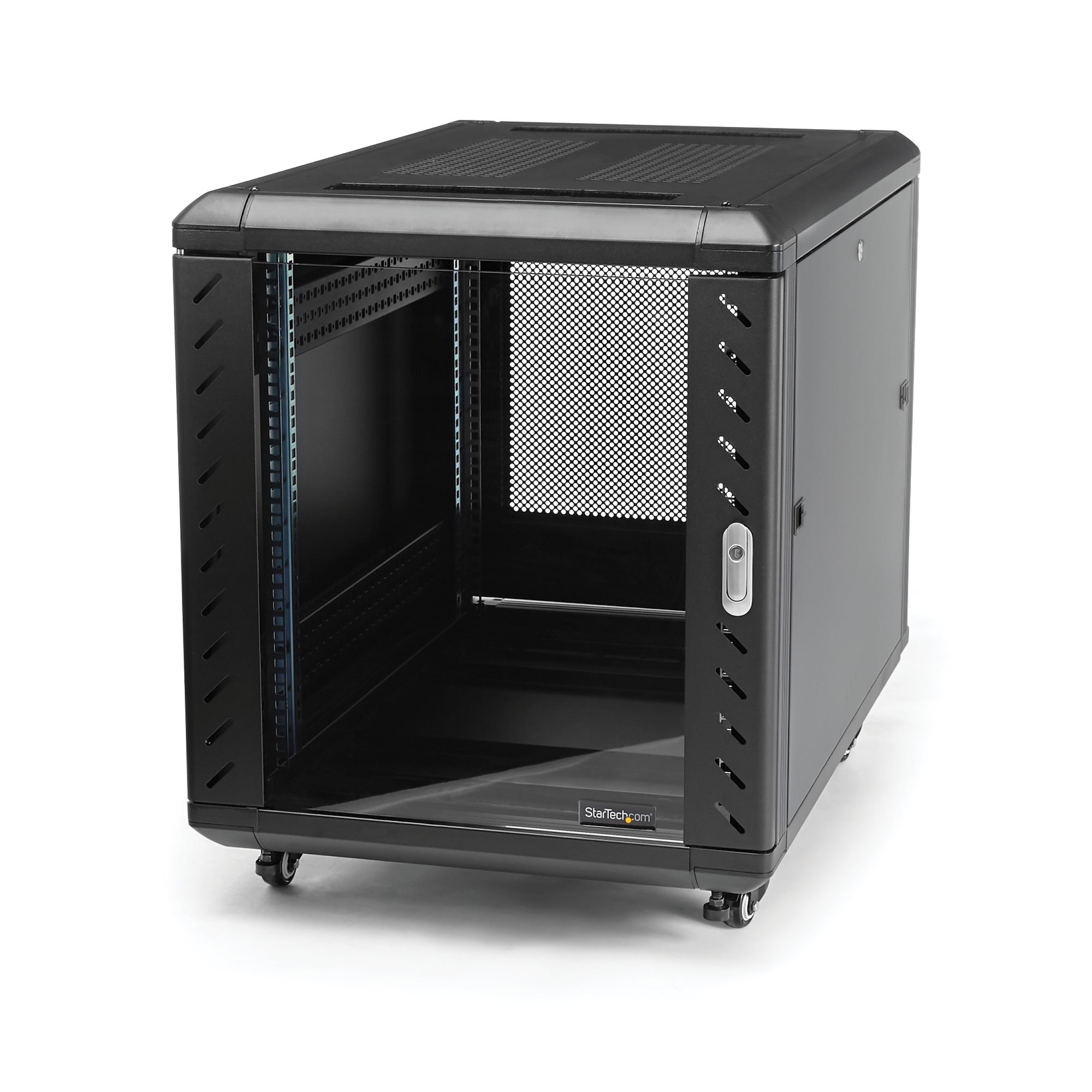 Startech 12U AV Rack Cabinet - Network Rack with Glass Door - 19 inch Computer Cabinet for Server Room or Office (RK1236BKF) - Rack cabinet - black - 12U - 36