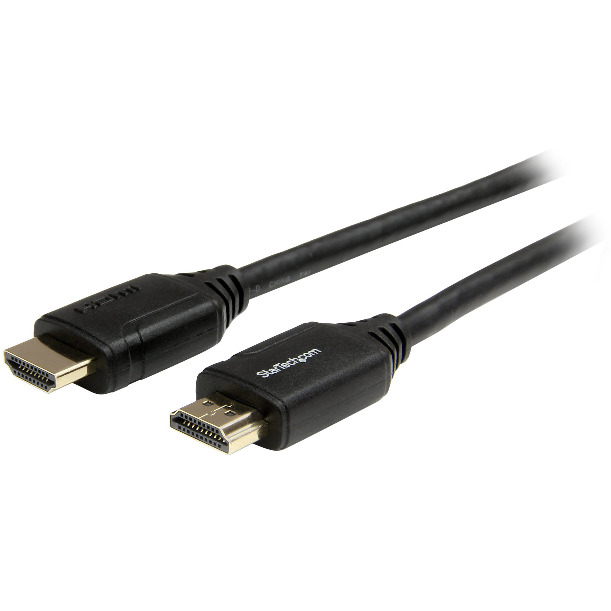 Startech 6ft (2m) Premium Certified HDMI 2.0 Cable with Ethernet, High Speed Ultra HD 4K 60Hz HDMI Cable HDR10, HDMI Cord (Male/Male Connectors), For UHD Monitors, TVs, Displays - Durable HDMI Cable - HDMI cable with Ethernet - HDMI male to HDMI male - 2