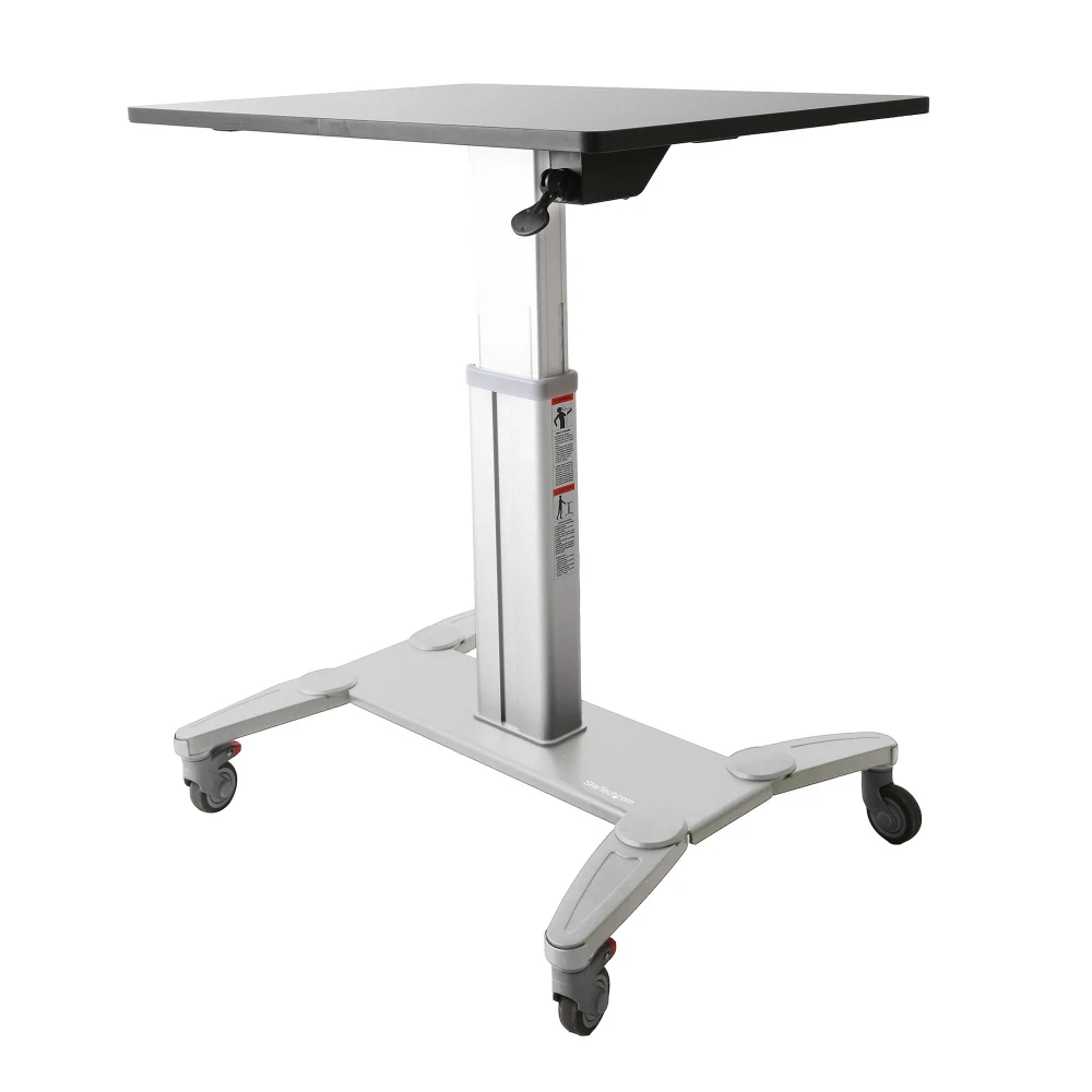Startech Mobile Standing Desk, Portable Sit Stand Ergonomic Height Adjustable Cart on Wheels, Rolling Computer/Laptop Workstation Table w/ Locking One-Touch Lift for Teachers/Student - Mobile Computer Table (STSCART) - Stand - for notebook / keyboard / mo