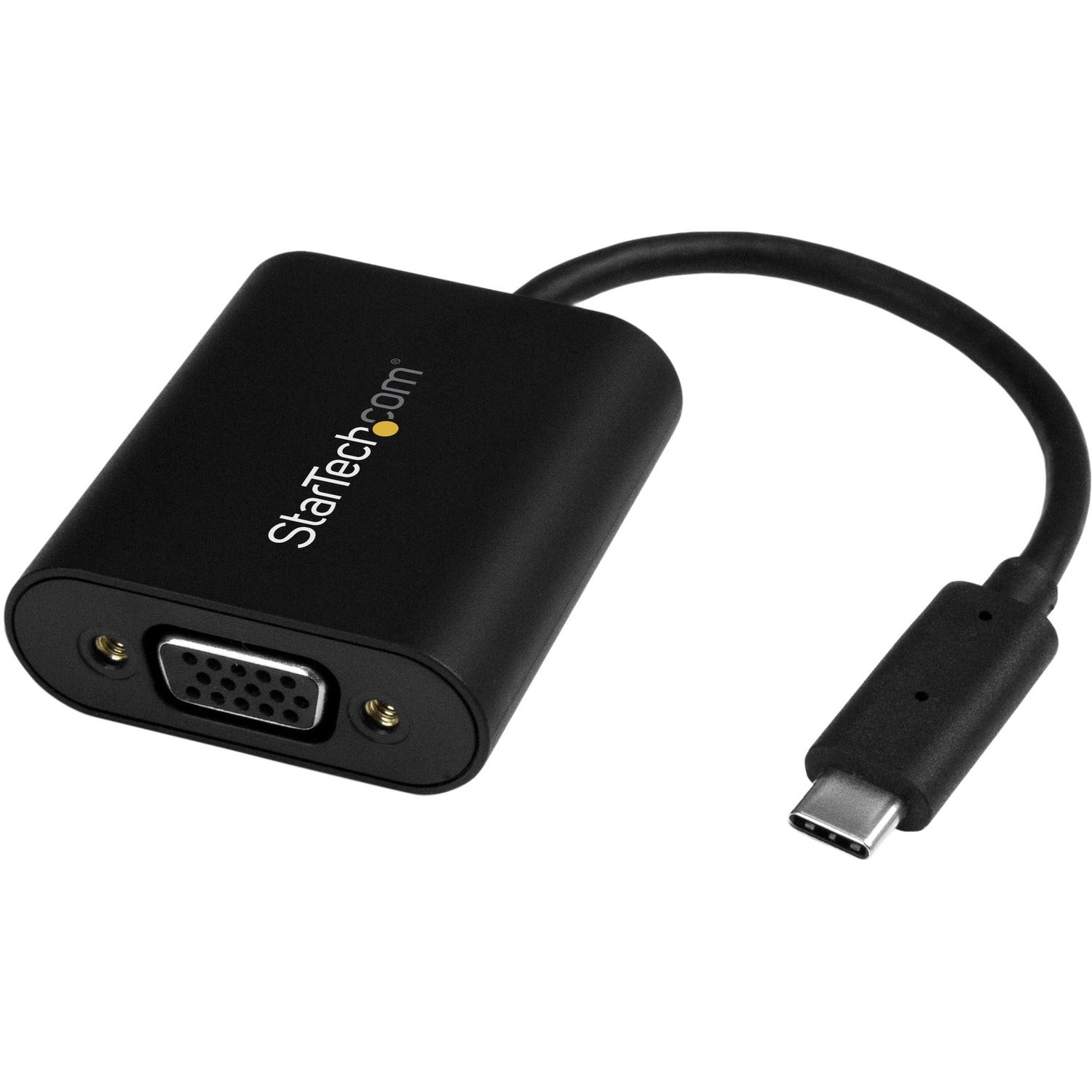 StarTech USB-C to VGA Adapter - 1920x1200 - USB C Adapter - USB Type C to VGA Monitor / Projector Adapter (CDP2VGASA) - External video adapter - USB-C - D-Sub