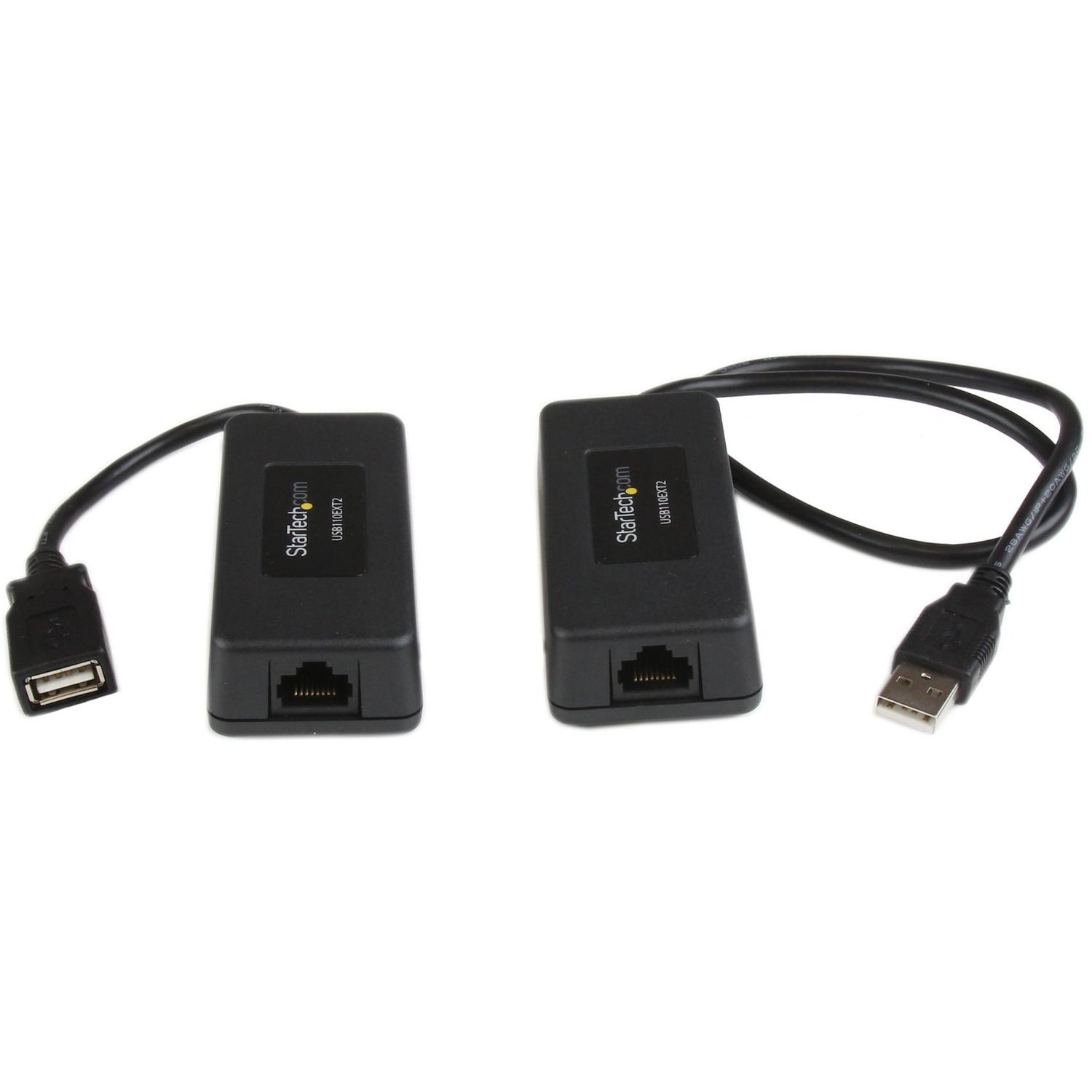 Startech 1-Port USB 1.1 Extender - Up to 131 ft (40 m) over Cat5/Cat6 Extension - Up to 12 Mbps USB 1.1 Ethernet Extender (USB110EXT2) - USB extender - USB - over CAT 5/6 - up to 40 m - for P/N: UUSBOTG