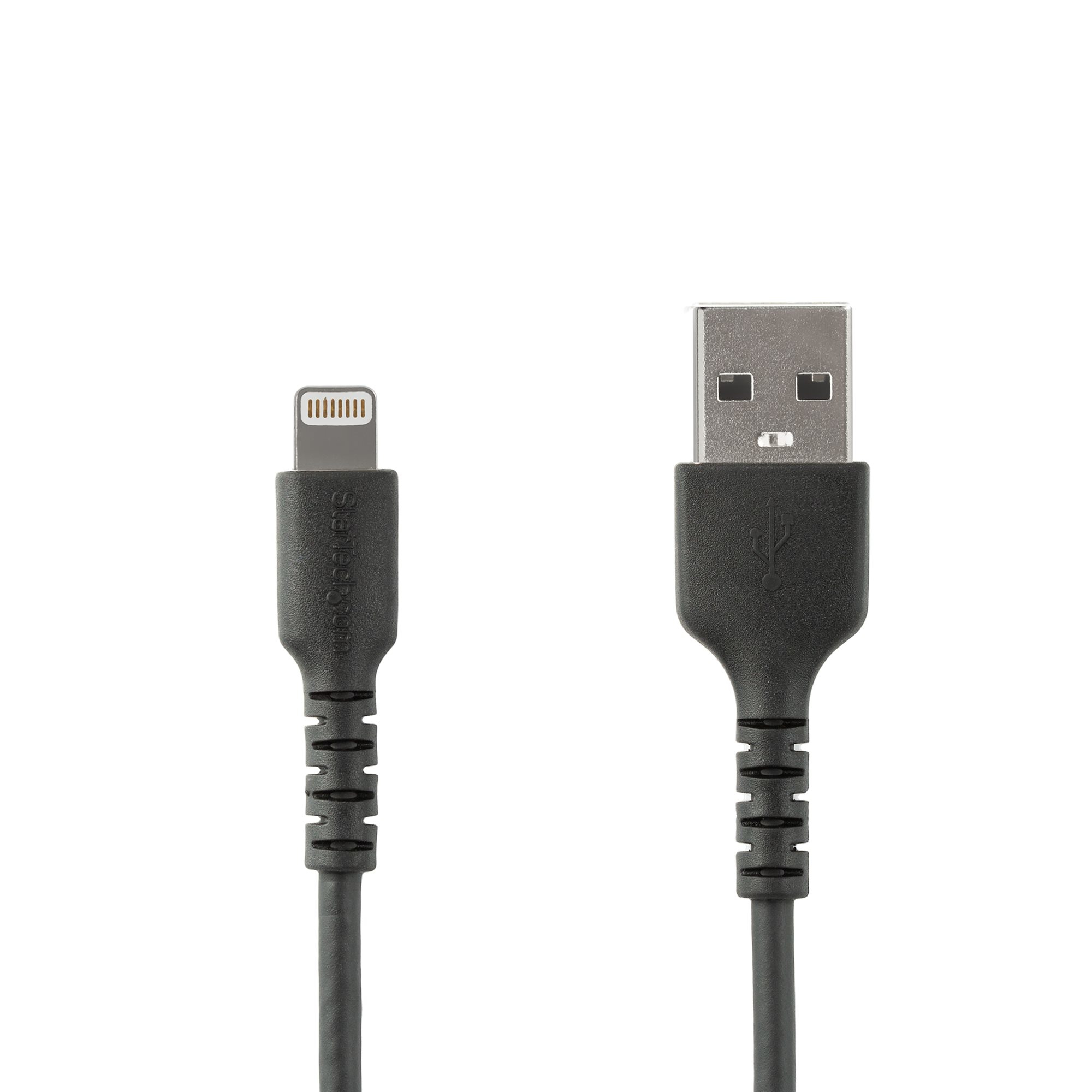 Startech 3 ft(1m) Durable Black USB-A to Lightning Cable, Heavy Duty Rugged Aramid Fiber USB Type A to Lightning Charger/Sync Power Cord, Apple MFi Certified iPad/iPhone 12 Pro Max - iPhone 7/8/11/11 Pro - Lightning cable - USB male straight to Lightning