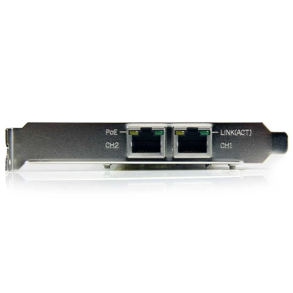 Startech Dual Port PCI Express Gigabit Ethernet Network Card Adapter - 2 Port PCIe NIC 10/100/100 Server Adapter with PoE PSE (ST2000PEXPSE) - Network adapter - PCI Express x1 - Gigabit Ethernet x 2