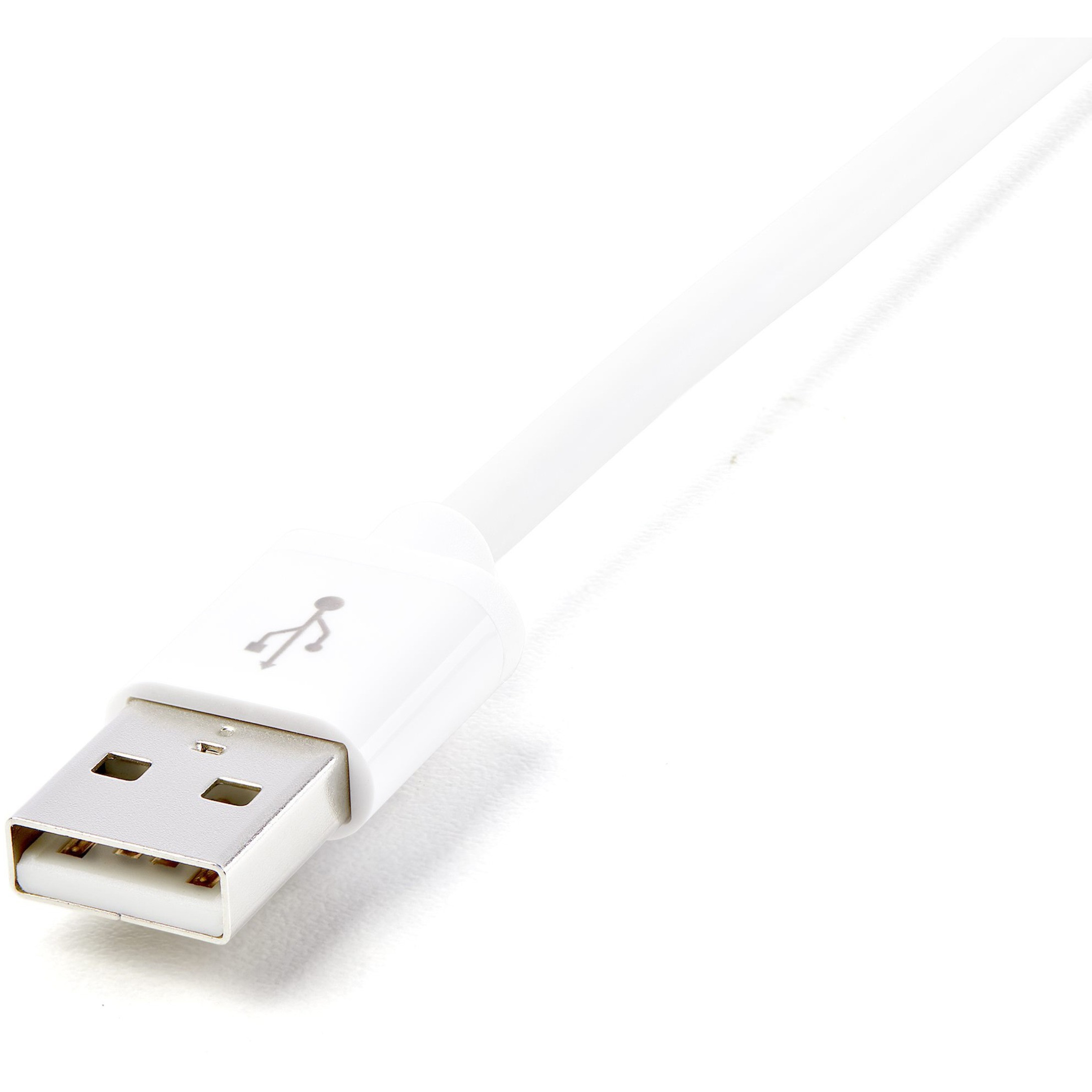 Startech 1m (3ft) White Apple 8-pin Lightning Connector to USB Cable for iPhone / iPod / iPad - Charge and Sync Cable - 1 meter (USBLT1MW) - Lightning cable - Lightning male to USB male - 1 m - double shielded - white - for P/N: KITBXAVHDPEU, KITBXAVHDPNA