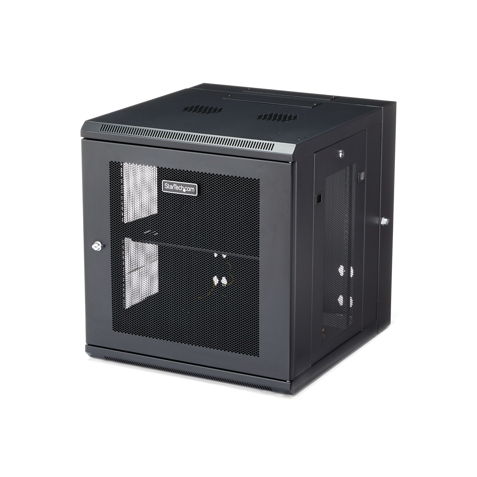 Startech 12U 19" Wall Mount Network Cabinet, 20" Deep 4 Post Hinged Locking IT Computer Equipment Enclosure with Shelf, Flexible Vented Switch Depth Data Rack Cisco 3850, 2960 Series - 12U Vented Cabinet (RK1224WALHM) - Rack enclosure cabinet - wall mount