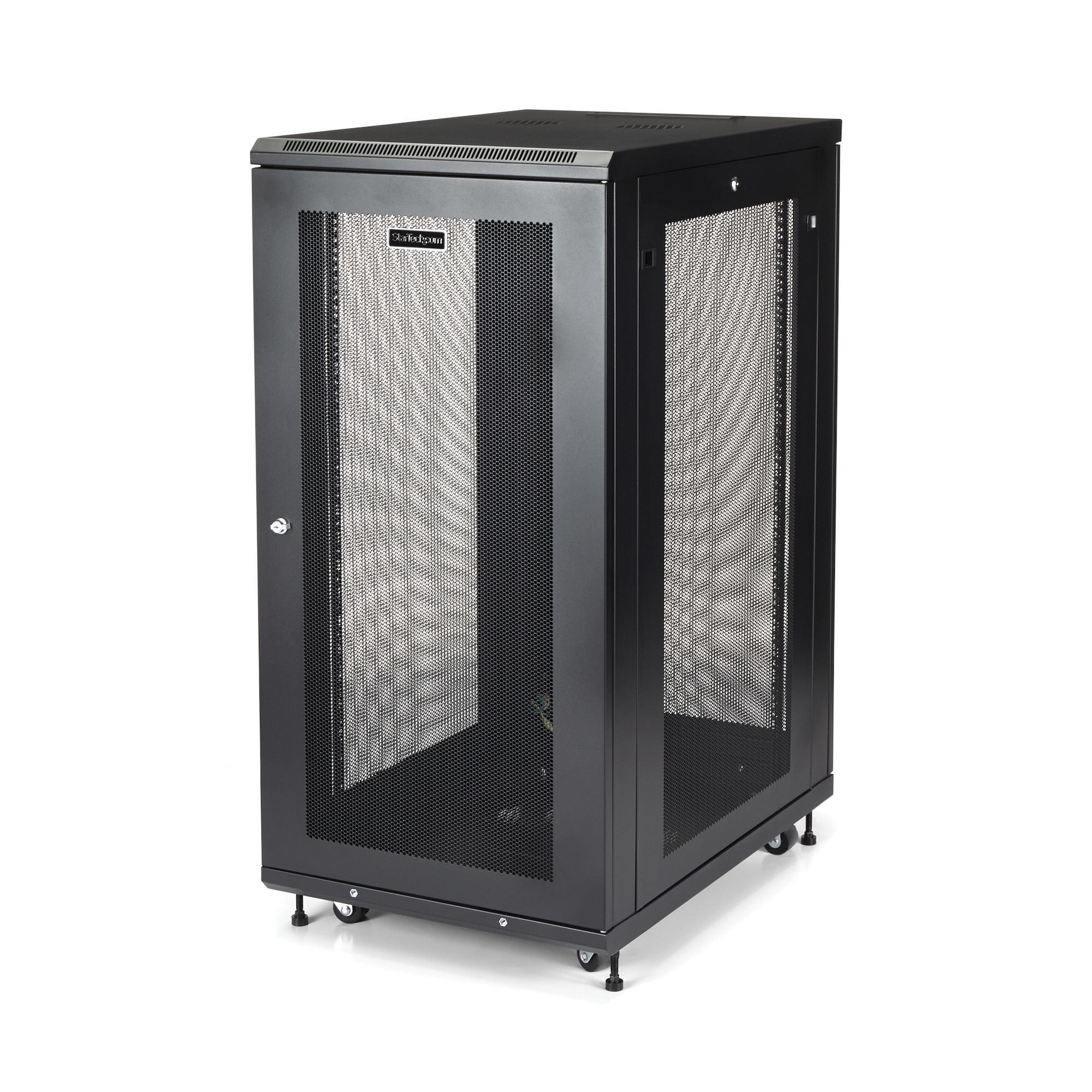 Startech 24U Server Rack Cabinet, 4-Post Adjustable Depth (2" to 30") Network Equipment Rack Enclosure w/Casters/Cable Management/Shelf/Locking Dell PowerEdge, HP ProLiant ThinkServer - 24U Rack Cabinet (RK2433BKM) - Rack cabinet - 24U - 31