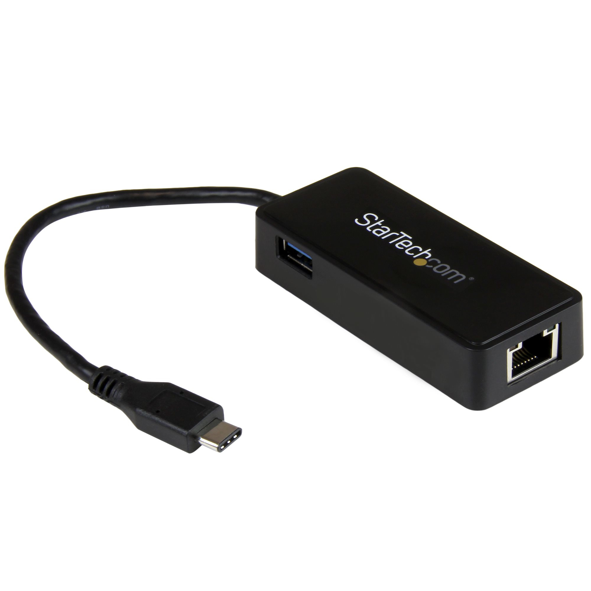 Startech USB-C to Ethernet Gigabit Adapter - Thunderbolt 3 Compatible - USB Type C Network Adapter - USB C Ethernet Adapter (US1GC301AU) - Network adapter - USB-C - Gigabit Ethernet + USB 3.1 Gen 2 - black
