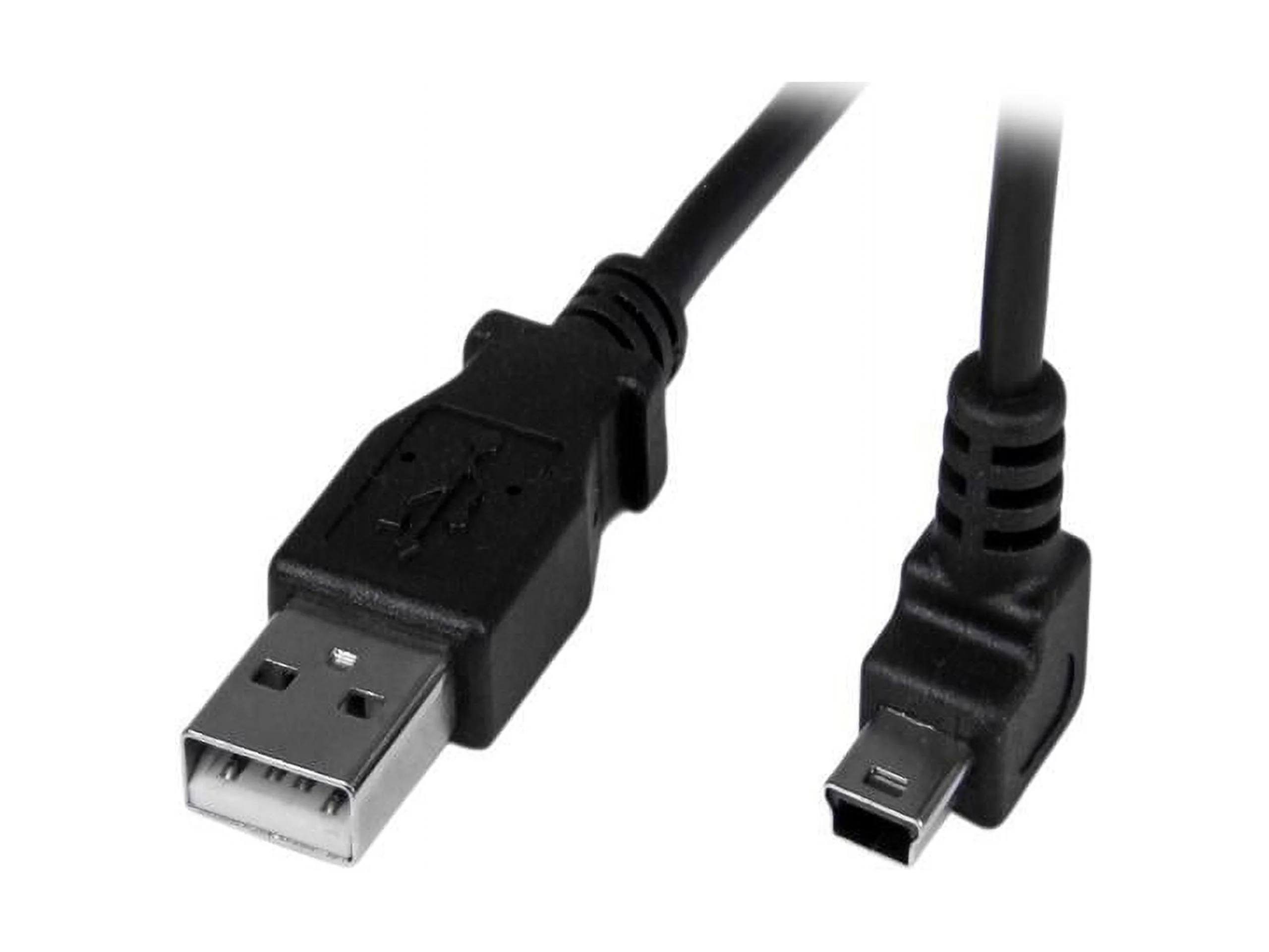 StarTech 1m Mini USB Cable Cord - A to Up Angle Mini B - Up Angled Mini USB Cable - 1x USB A (M), 1x USB Mini B (M) - Black (USBAMB1MU) - USB cable - USB (M) to mini-USB Type B (M) - 1 m - 90° connector - black