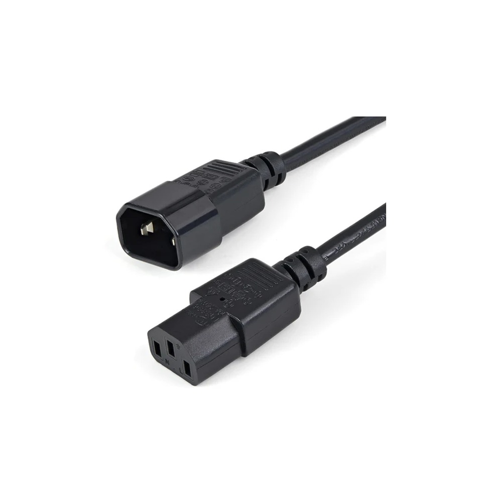 StarTech 1m (3ft) Power Extension Cord, C14 to C13, 10A 125V, 18AWG, Black Computer Power Cord Extension, Power Supply Extension Cable, IEC-320-C14 to IEC-320-C13 AC Power Cable - UL Listed - Power extension cable - power IEC 60320 C13 to IEC 60320 C14 -