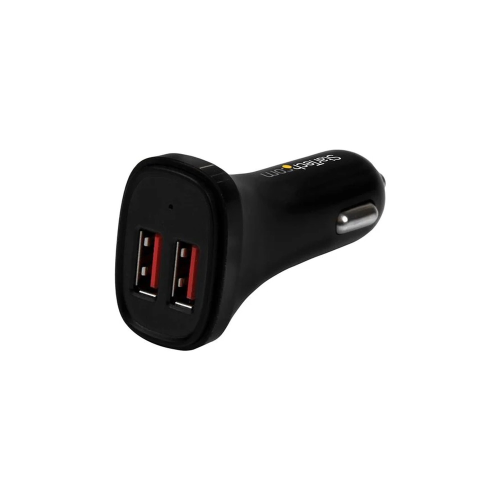 Startech Dual Port USB Car Charger - High Power 24W/4.8A - Black - 2-Port USB Car Charger - Charge two tablets at once (USB2PCARBKS) - Car power adapter - 24 Watt - 4.8 A - 2 output connectors (USB) - black - for P/N: USBLT1MW, USBLT1MWS, USBLT2MBR, USBLT
