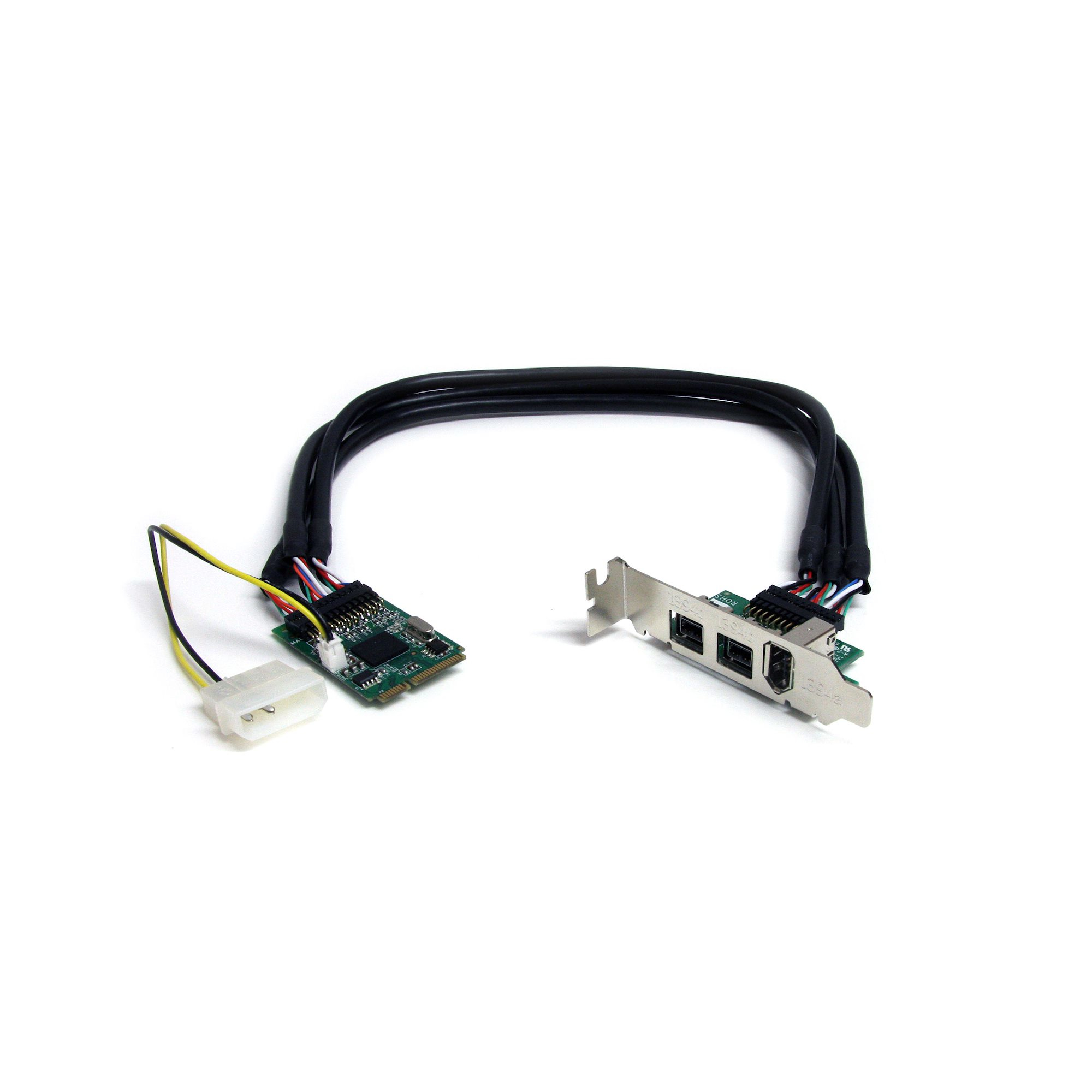 Startech 3 Port 2b 1a 1394 Mini PCI Express FireWire Card Adapter - FireWire adapter - PCIe Mini Card - FireWire 800 - 2 ports + 1 x FireWire - MPEX1394B3 - FireWire adapter - PCIe Mini Card - FireWire 800 - 2 ports + 1 x FireWire