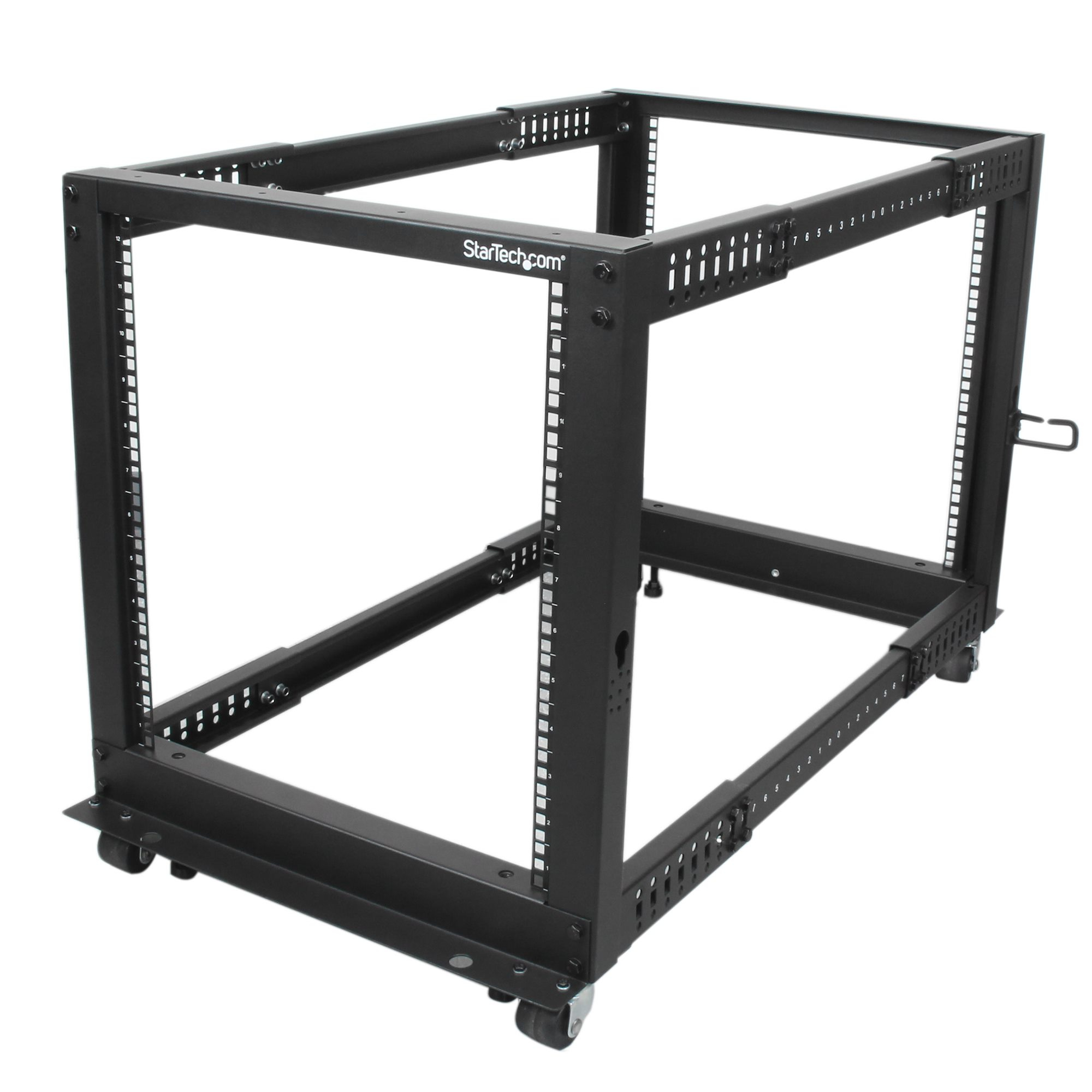 Startech 12U 19" Open Frame Server Rack, 4 Post Adjustable Depth 23-41" Mobile, Free Standing Rolling Network/Computer Equipment Data Rack, Dell PowerEdge, HP ProLiant ThinkServer - Adjustable Server Rack (4POSTRACK12U) - Rack open frame - black - 12U - f